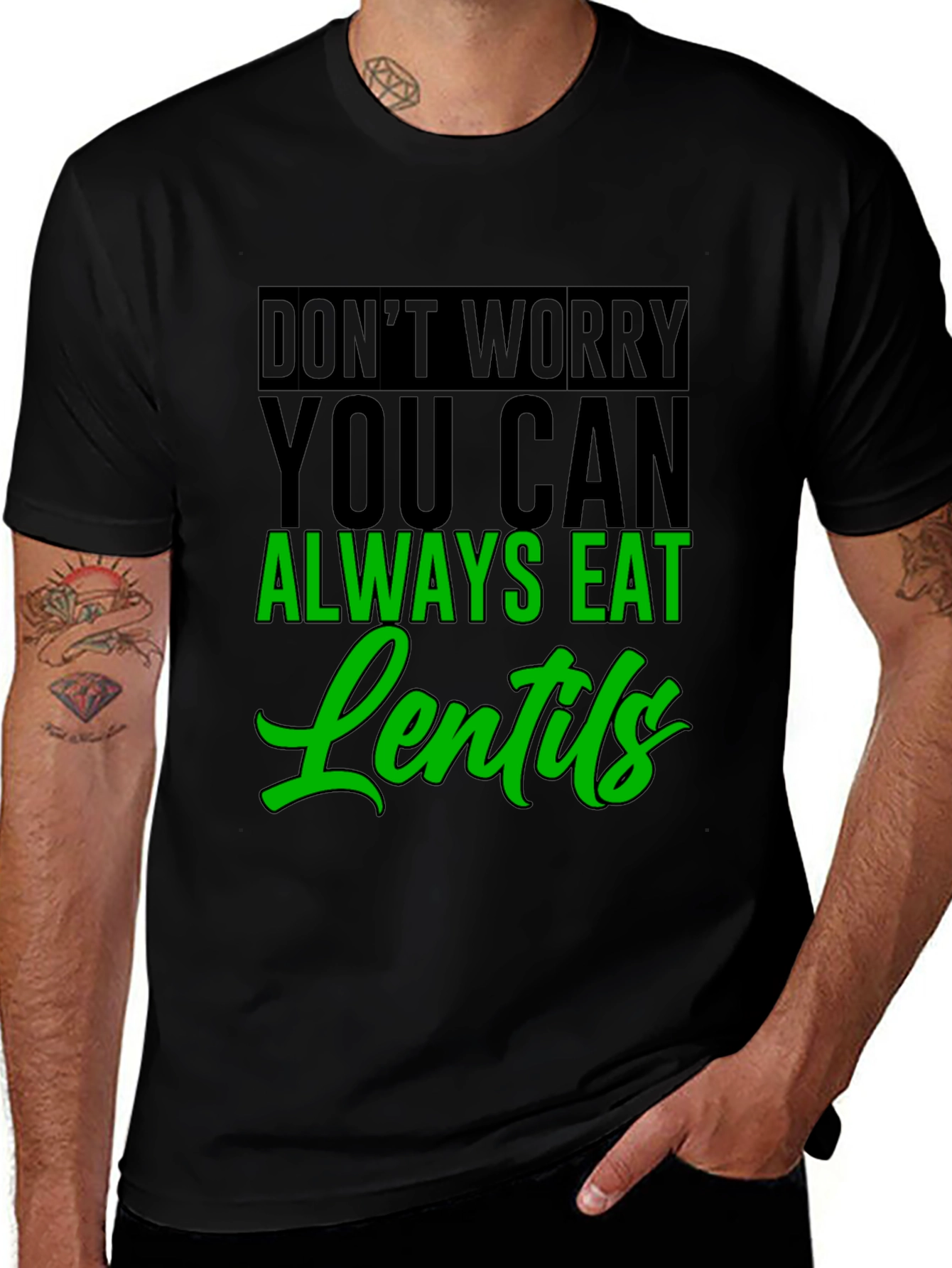 Variant 28 of Eat Lentils Graphic Tee - Funny Vegan T-Shirt