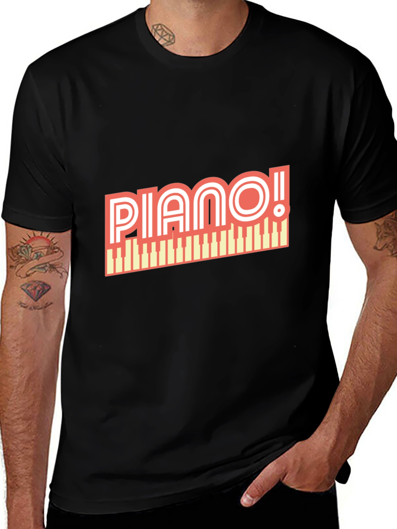 Variant 7 of Piano Graphic T-Shirt - Music Lover Tee
