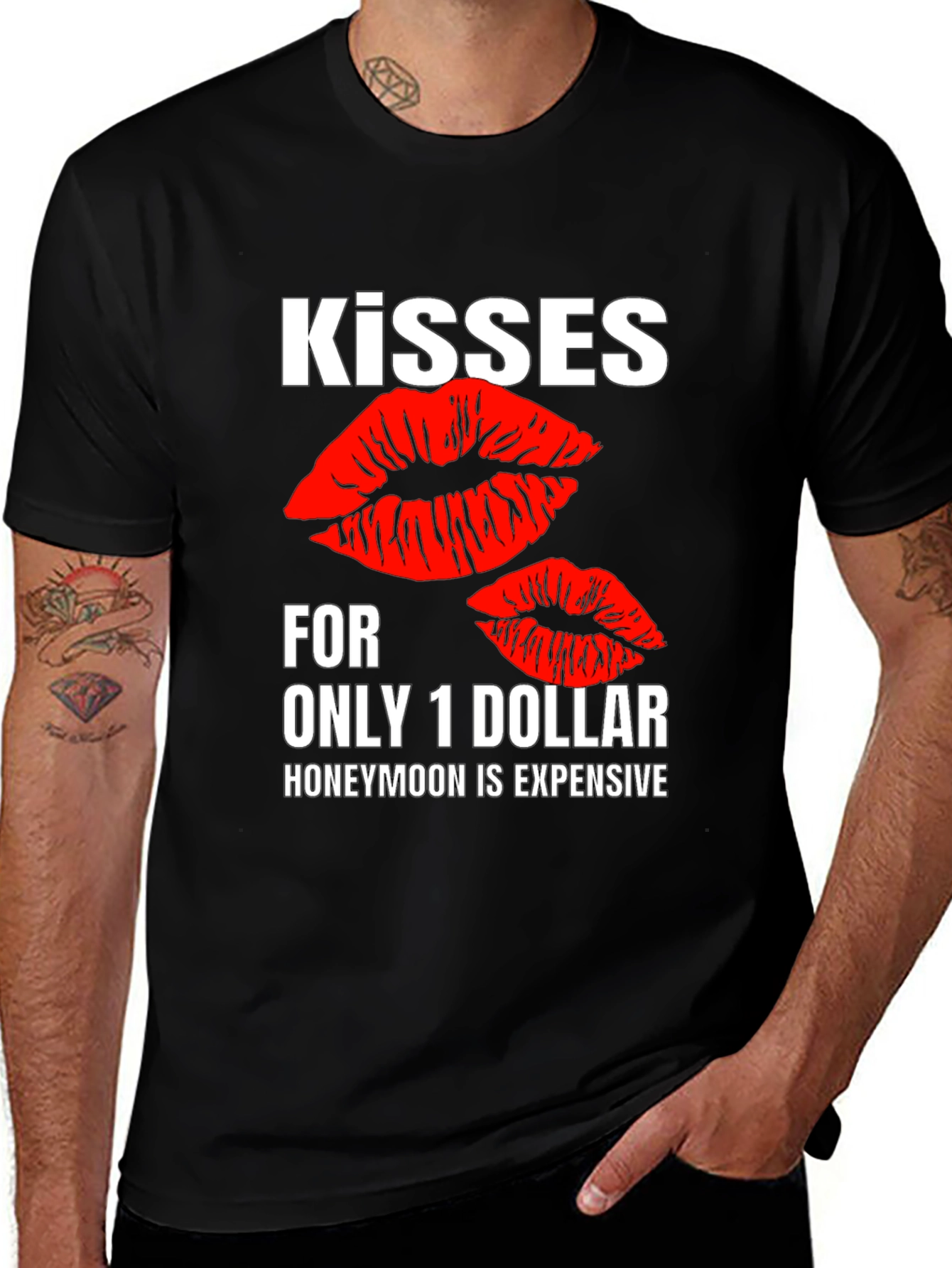 Variant 19 of Kisses for only $1 T-Shirt - Honeymoon Humor