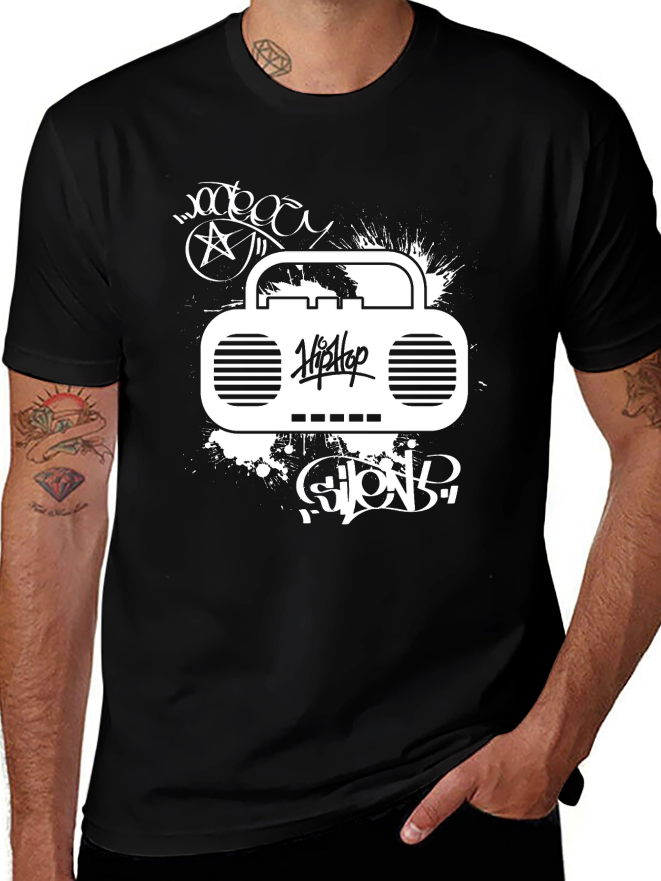 Variant 6 of Hip Hop Boombox Graphic T-Shirt - Urban Style