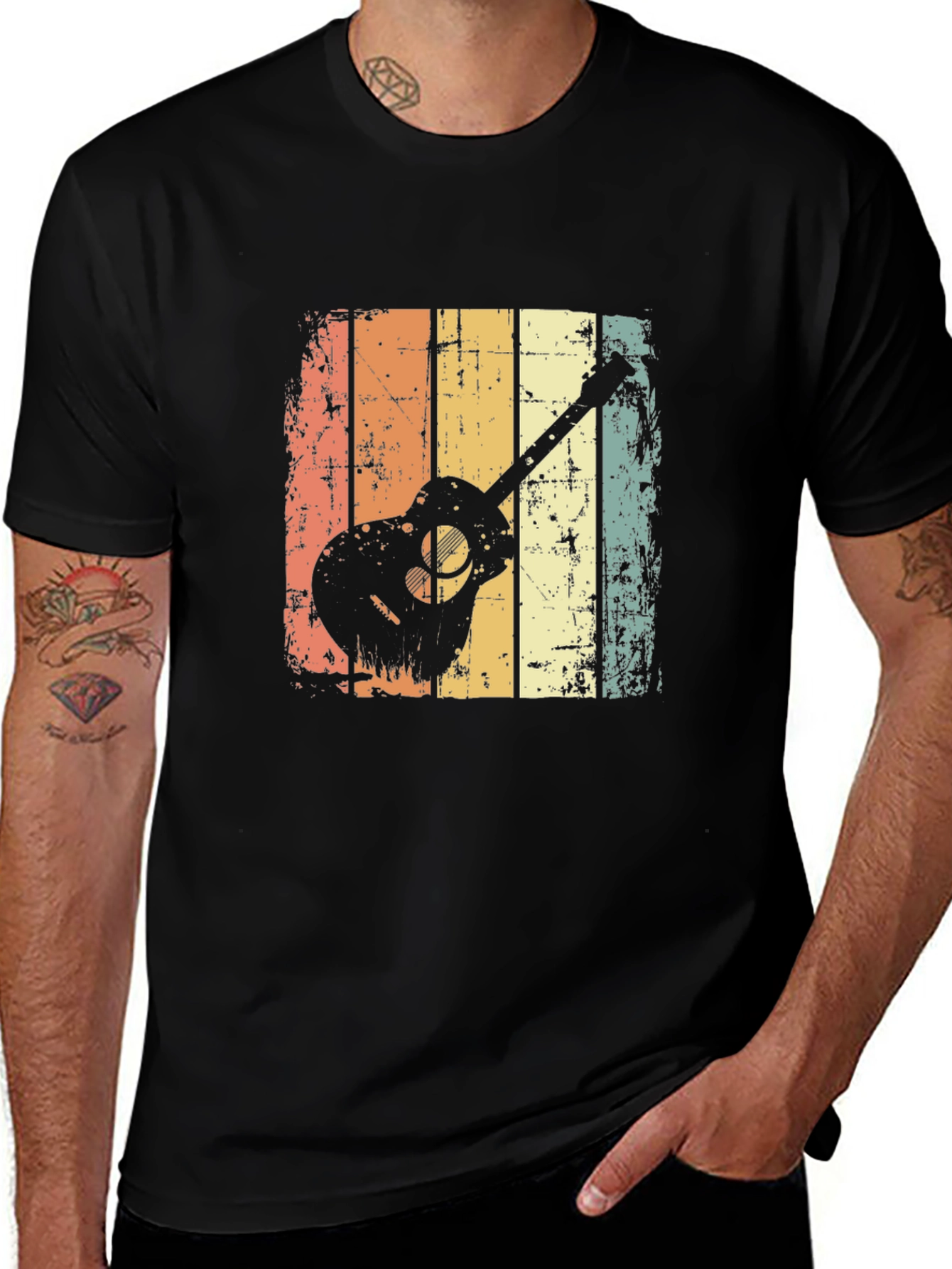 Variant 16 of Vintage Guitar Graphic Tee - Retro Music Lover Shirt