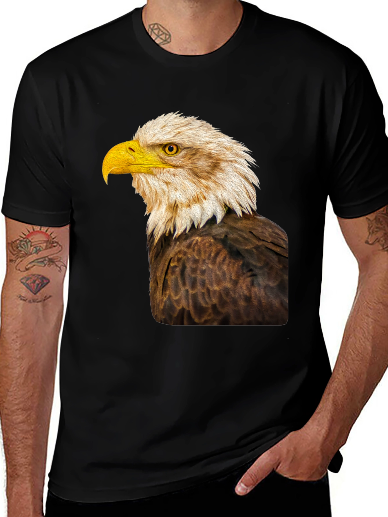 Variant 9 of Bald Eagle Graphic T-Shirt - Classic Crew Neck Tee