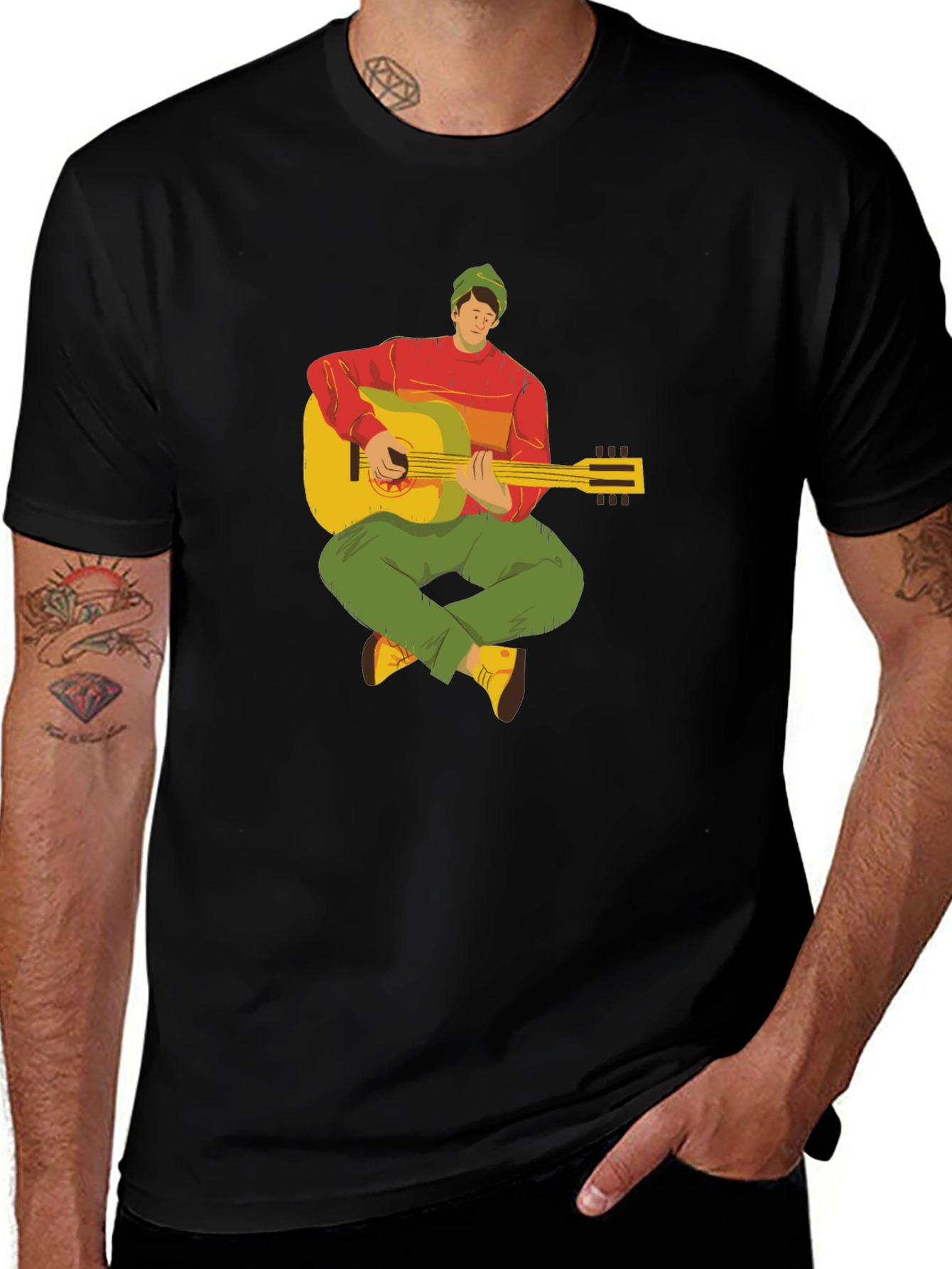 Variant 17 of Guitar Player Graphic Tee - Cool Musician T-Shirt