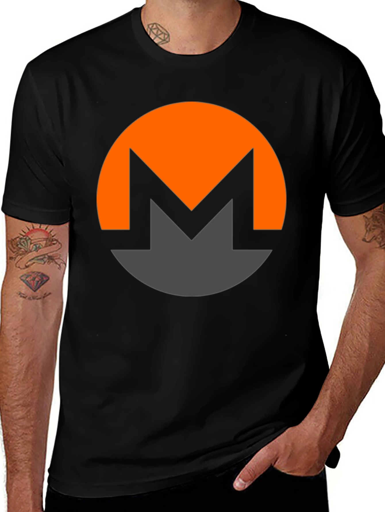 Variant 30 of Monero Crypto Logo Black T-Shirt