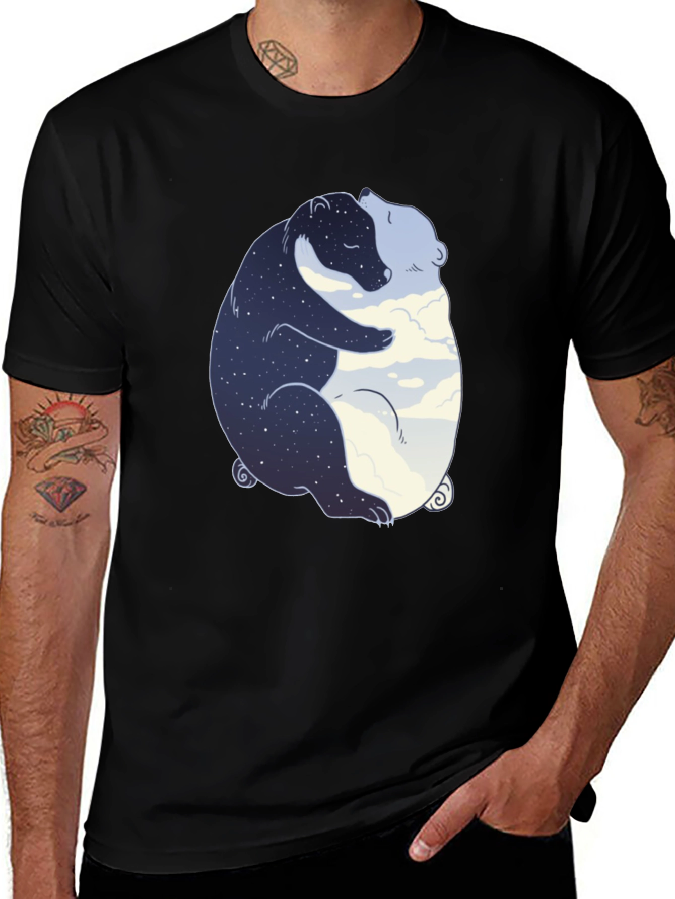 Variant 12 of Yin Yang Bears T-Shirt - Night and Day Graphic Tee