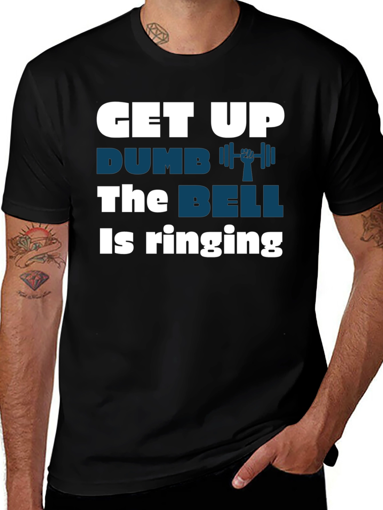 Variant 15 of Get Up Dumbbell Graphic T-Shirt