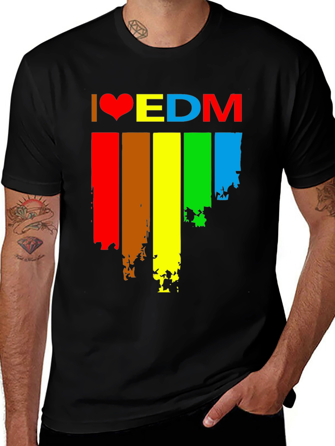 I Love EDM Graphic Tee - Unisex Black T-Shirt
