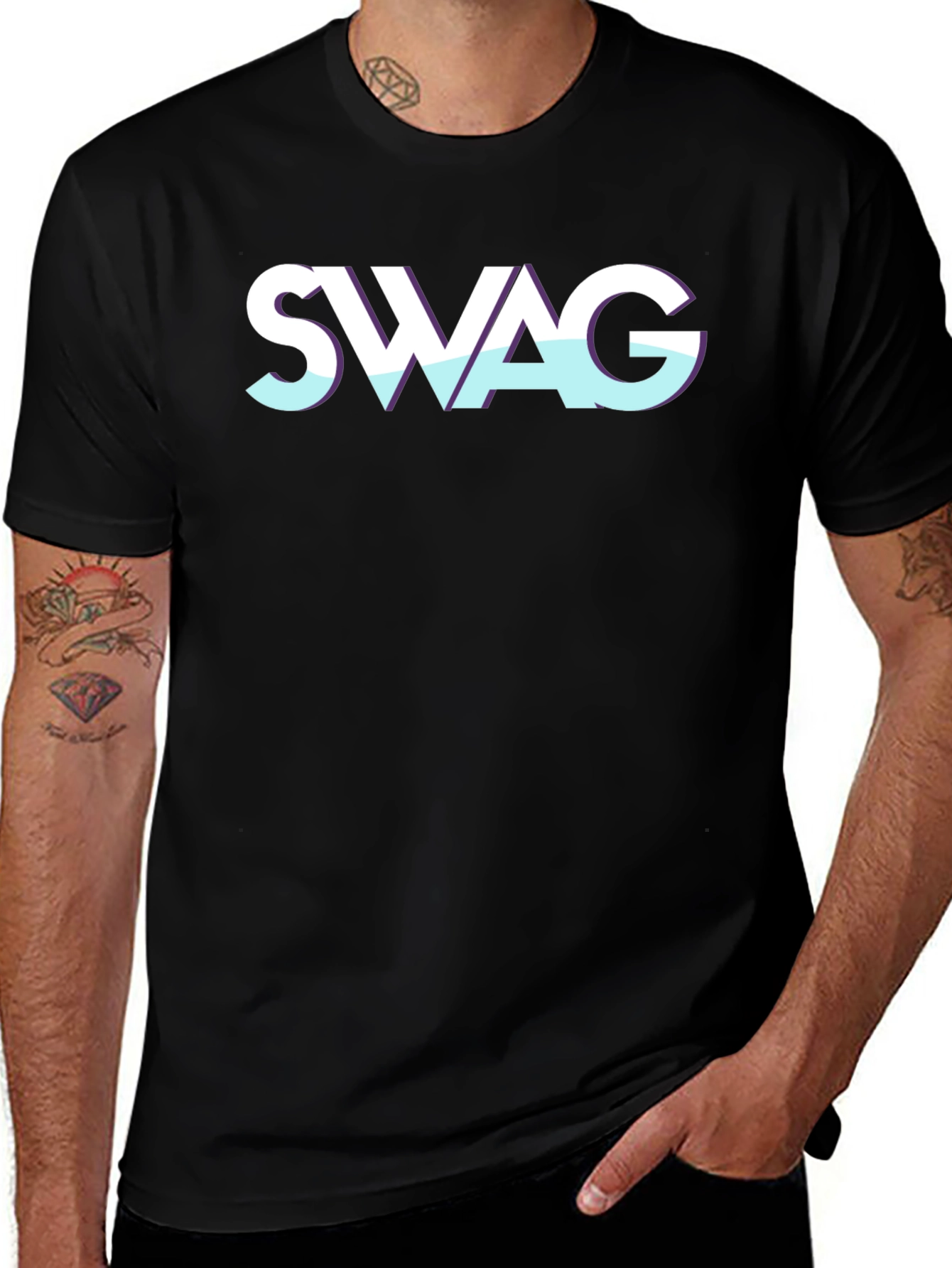 Swag Graphic Tee - Cool Black T-Shirt