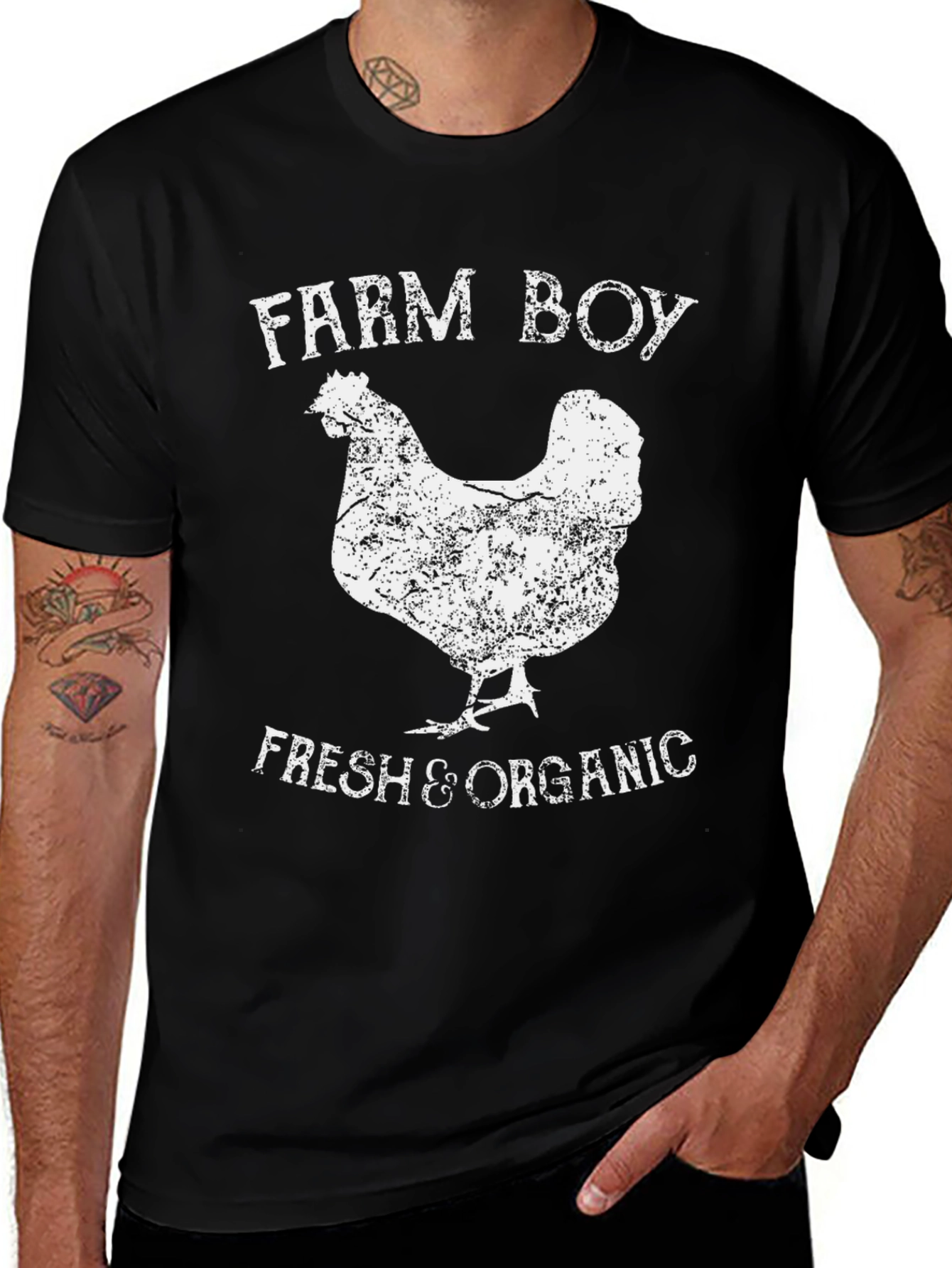 Farm Boy Fresh & Organic Chicken Graphic T-Shirt