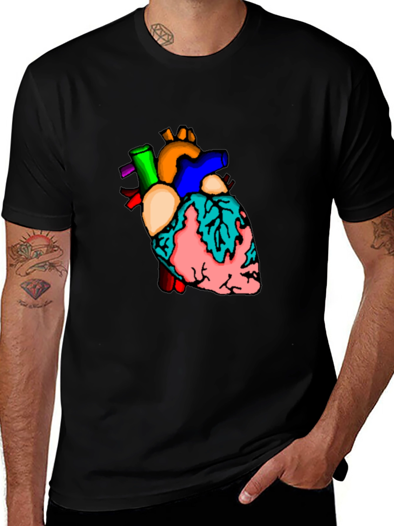 Variant 12 of Anatomical Heart Graphic T-Shirt - Unique Design