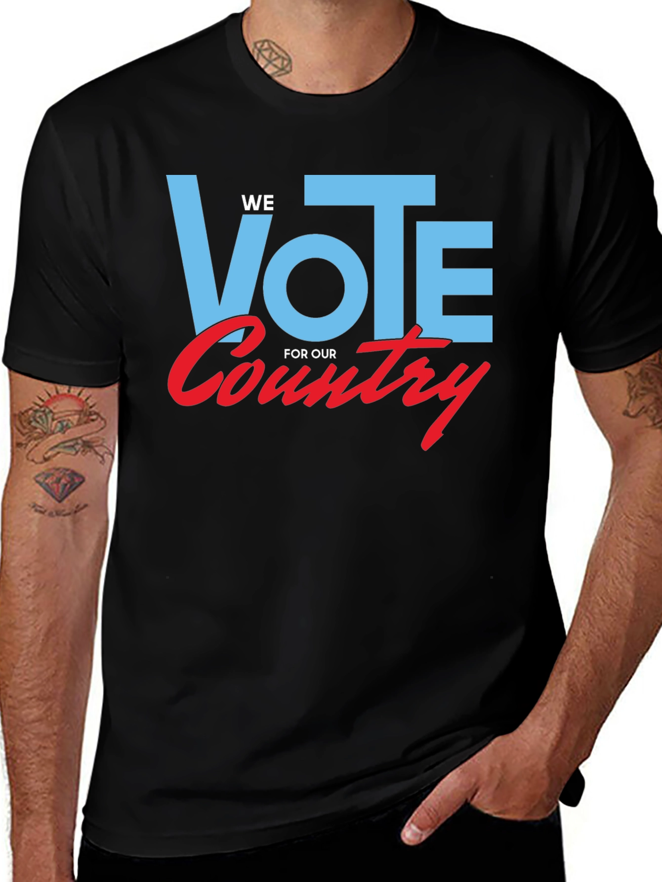 Variant 7 of Vote For Our Country Graphic Tee - Black Cotton