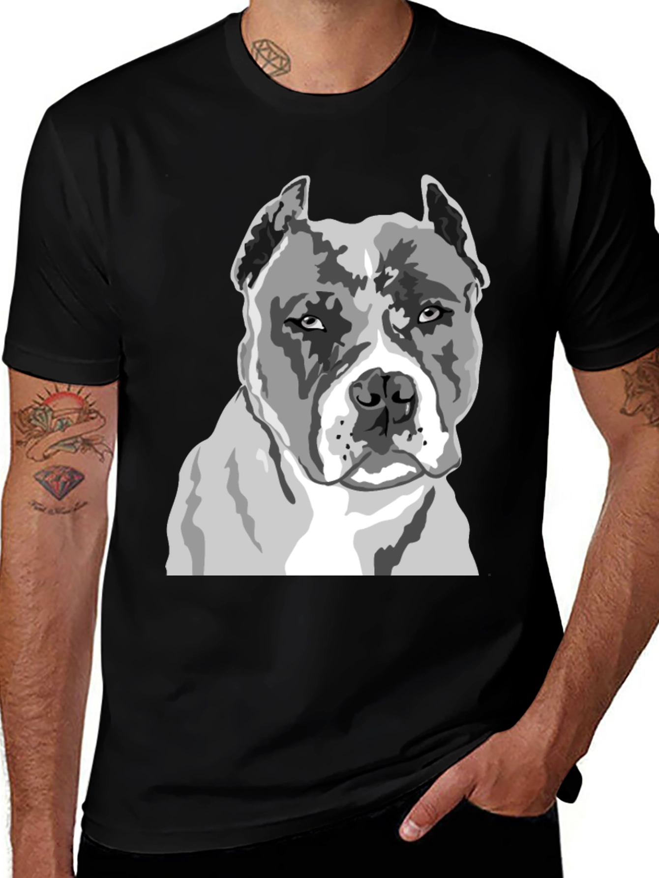 Variant 2 of Pitbull Dog Graphic T-Shirt - Bold Statement Tee
