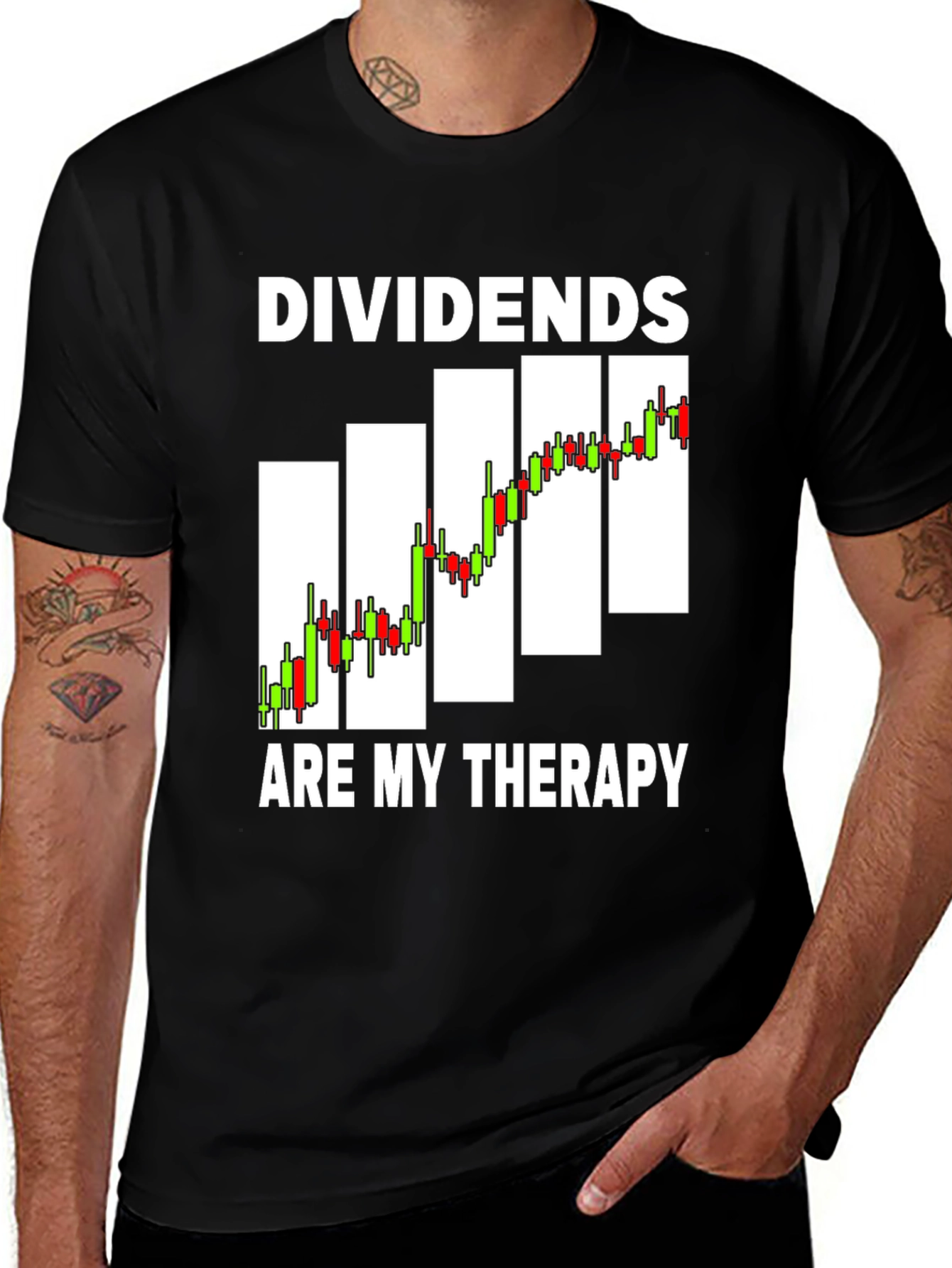 Variant 25 of Dividends Are My Therapy T-Shirt - Investor Stock Market Tee
