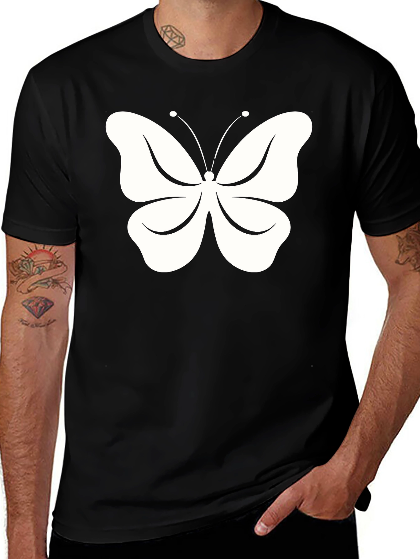 Variant 29 of Butterfly Graphic Black T-Shirt for Men