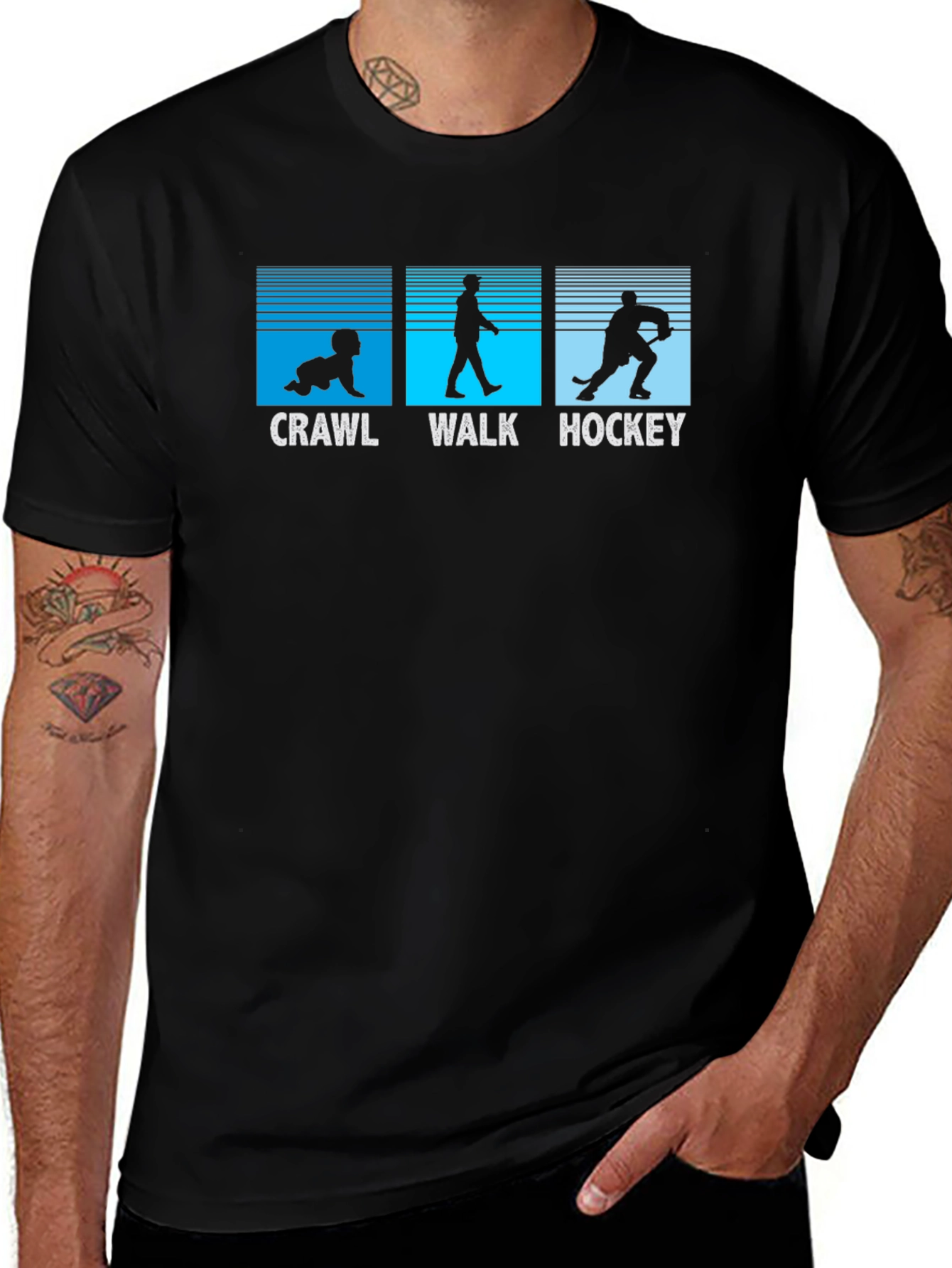 Variant 6 of Crawl Walk Hockey T-Shirt - Evolution Tee