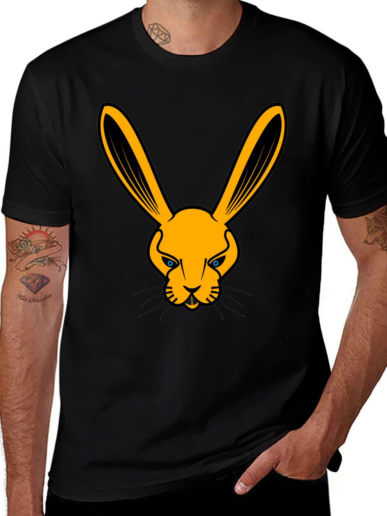Variant 23 of Hare Graphic Tee - Men's Black T-Shirt