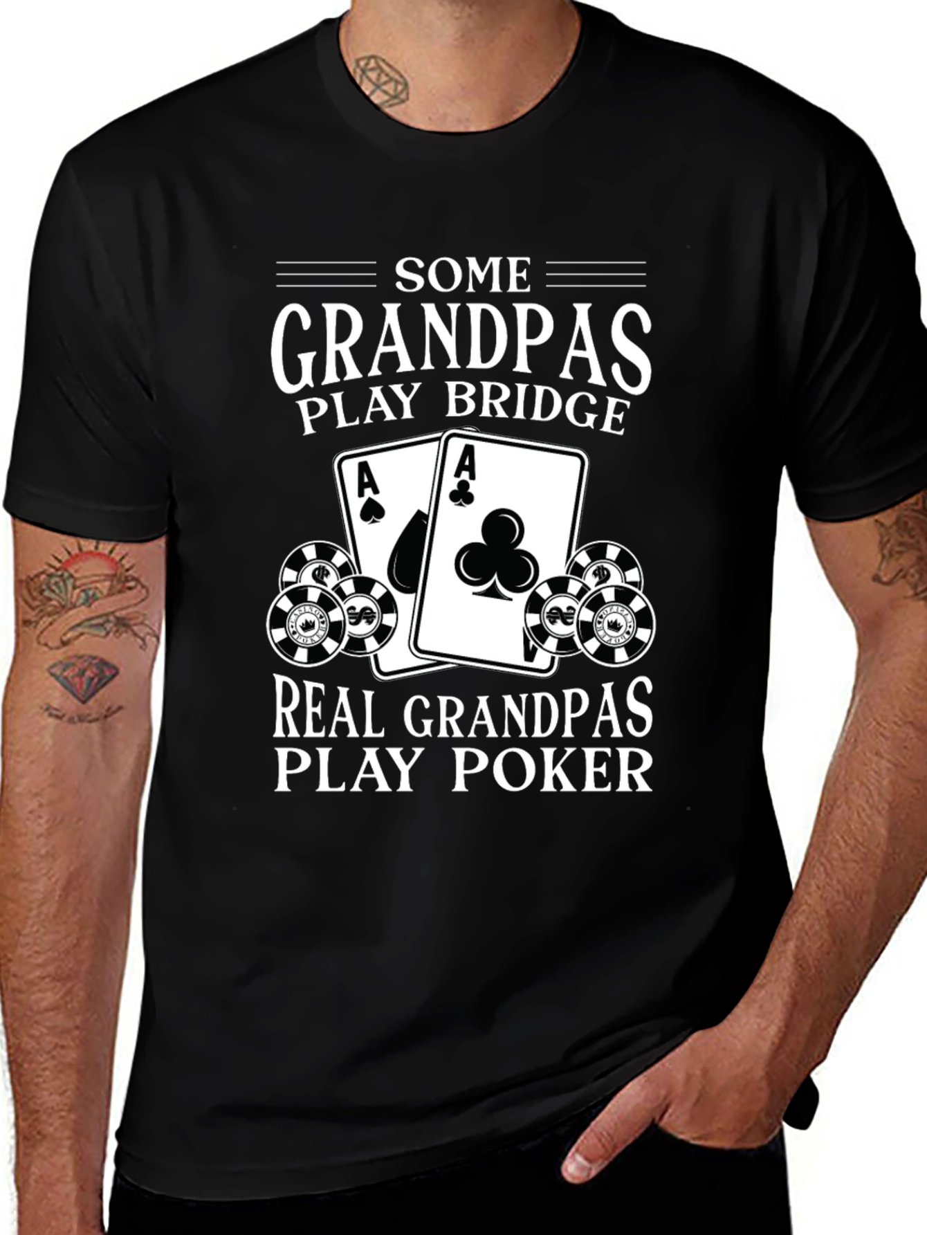 Variant 21 of Real Grandpas Play Poker Graphic T-Shirt