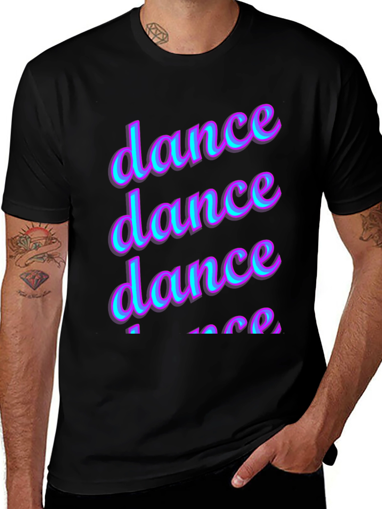 Variant 10 of Dance Graphic Print Black T-Shirt