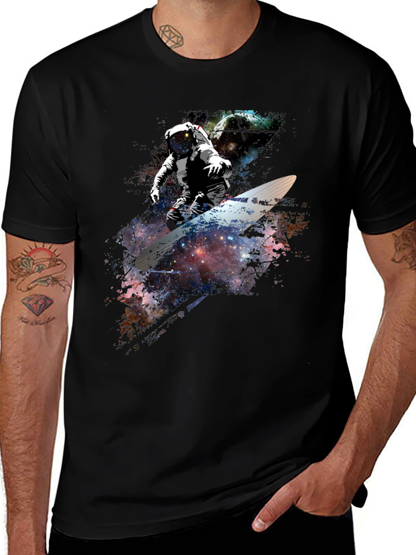 Variant 6 of Space Surfer Graphic T-Shirt
