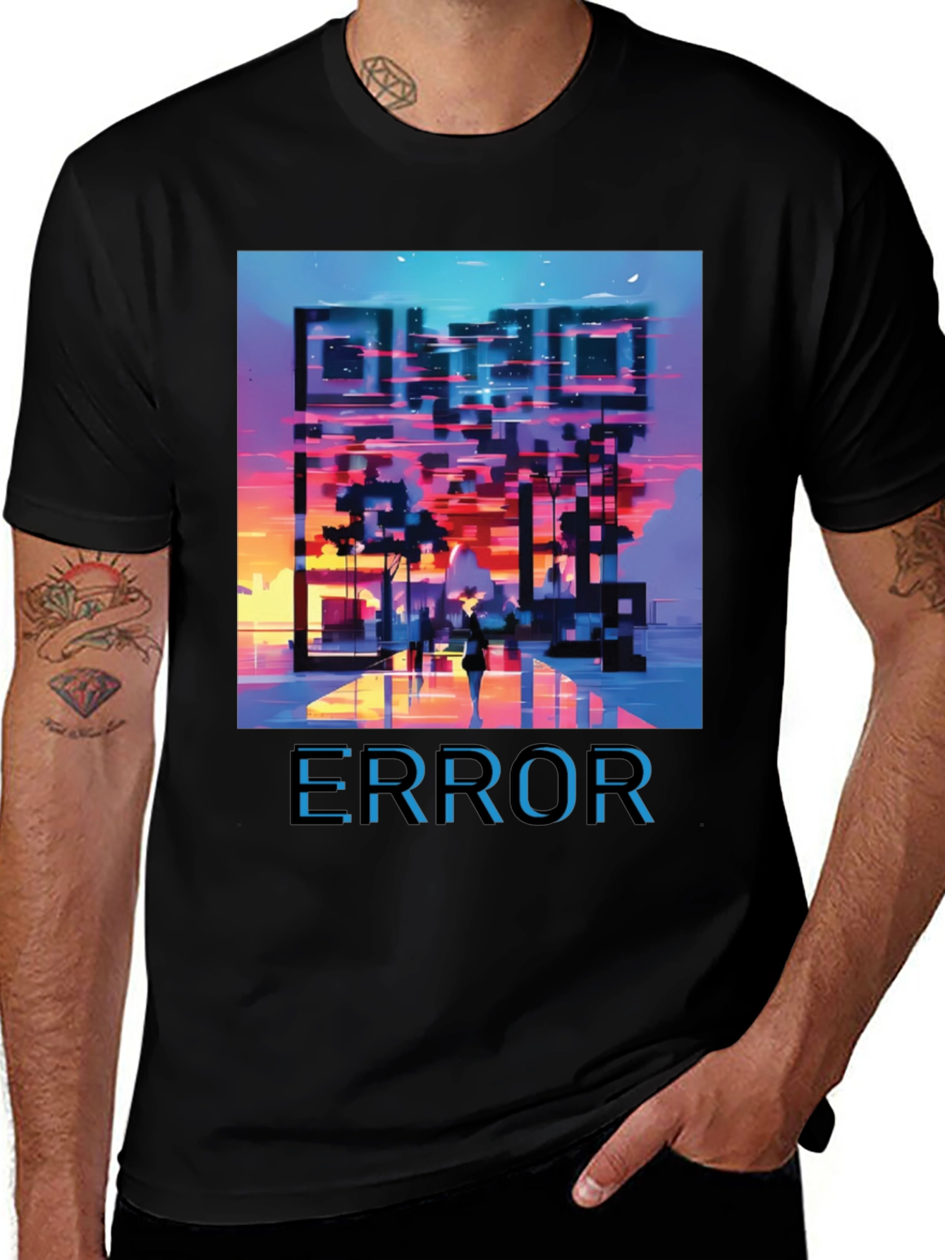 Variant 8 of Error QR Code Graphic T-Shirt