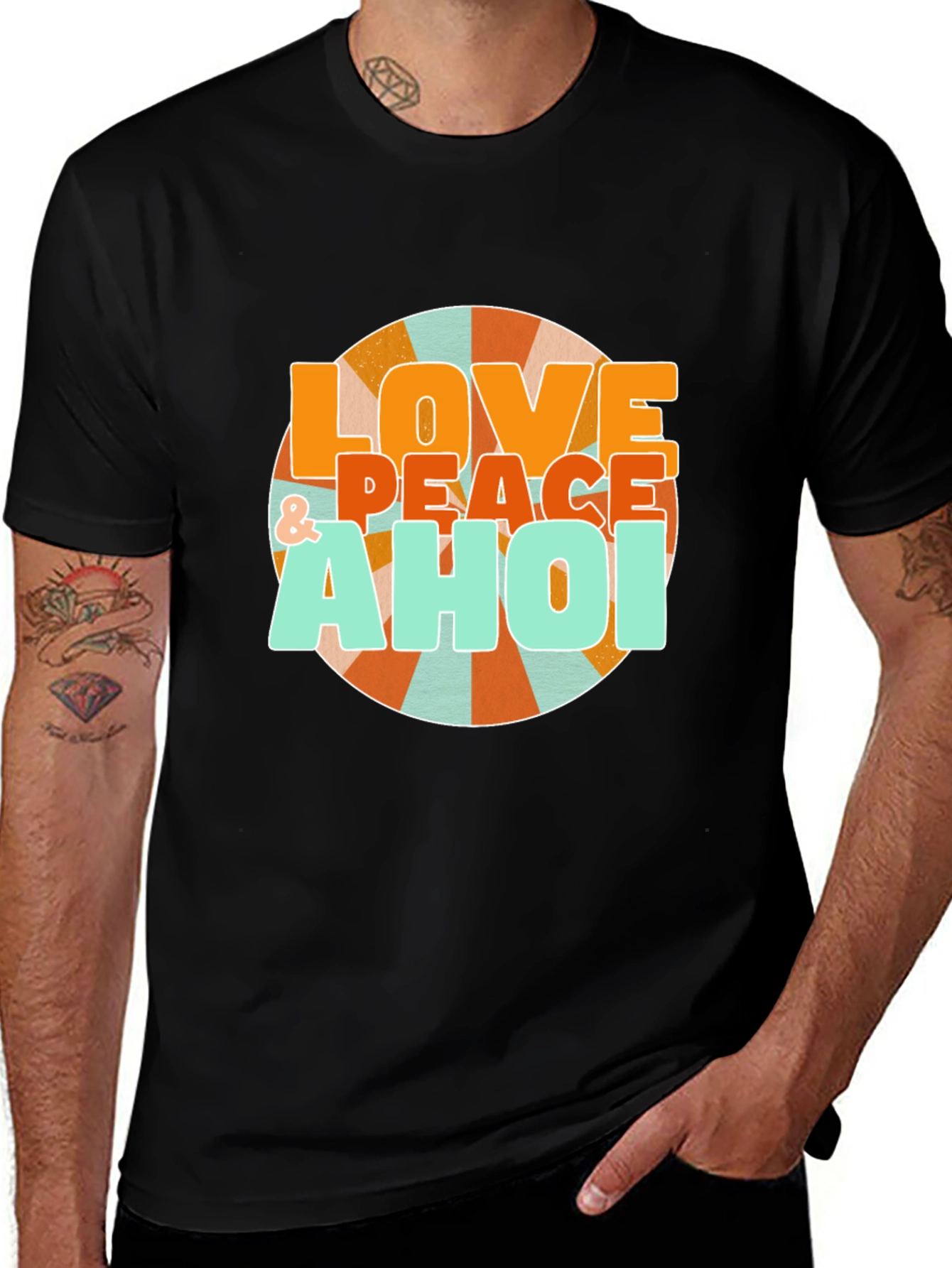 Variant 14 of Retro Love & Peace Ahoi Graphic T-Shirt