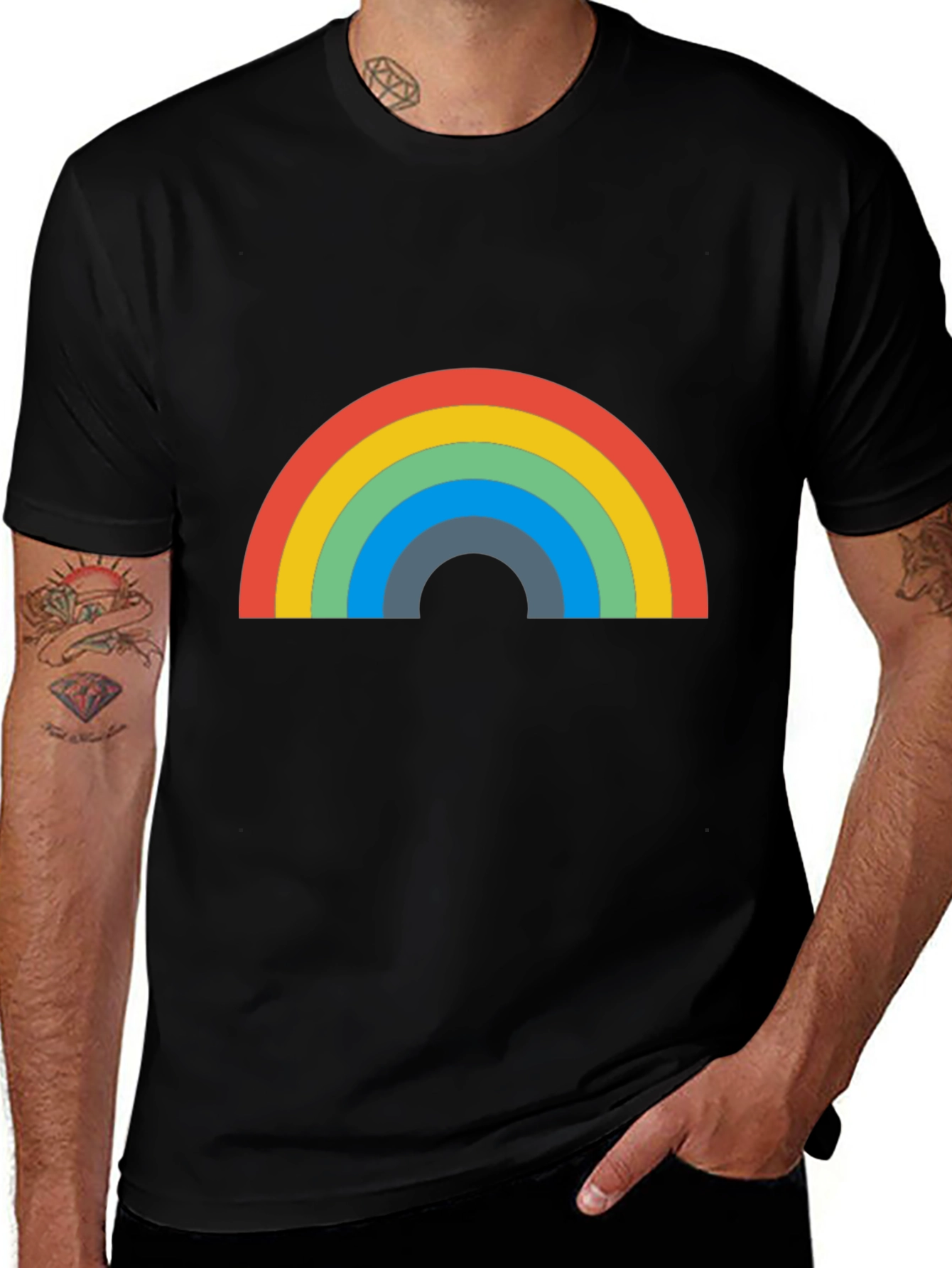 Variant 26 of Rainbow Graphic T-Shirt - Classic Crew Neck Tee