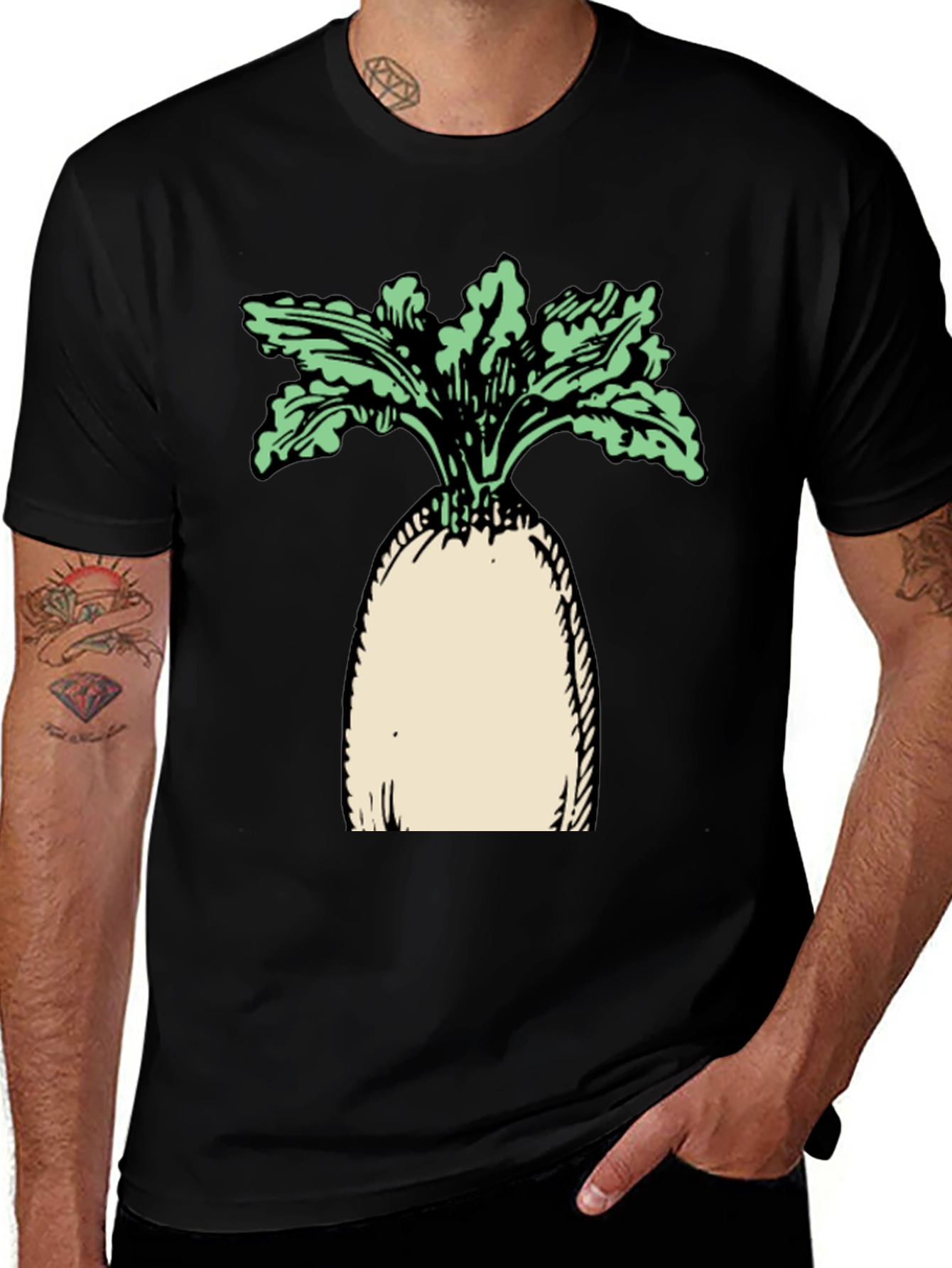Variant 22 of Radish Graphic Tee - Unisex Black Cotton T-Shirt
