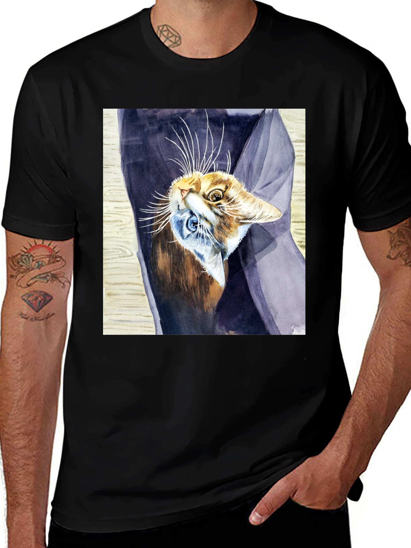 Variant 3 of Cat Watercolor Graphic Tee