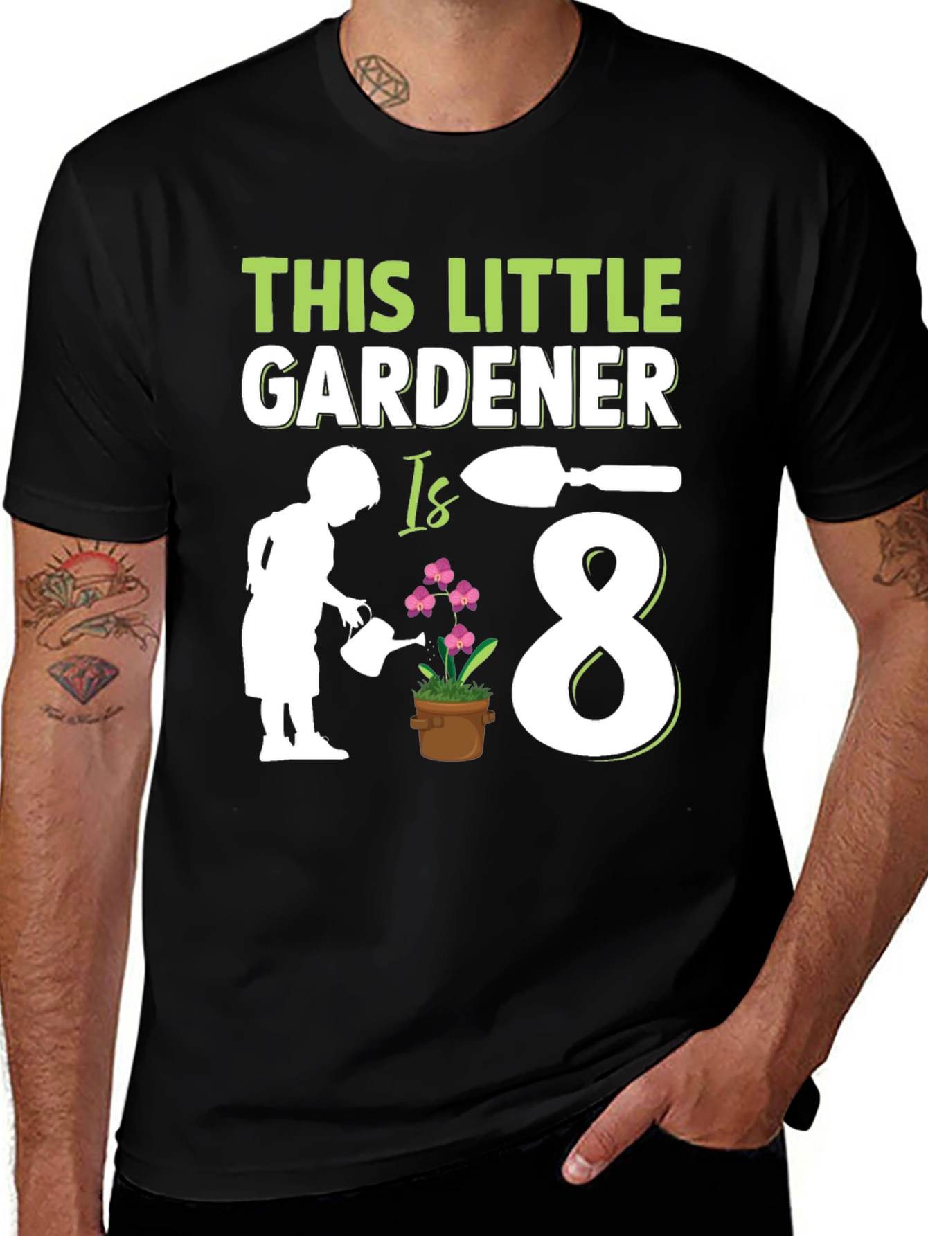 Variant 18 of Little Gardener Birthday T-Shirt - Eighth Birthday Gift