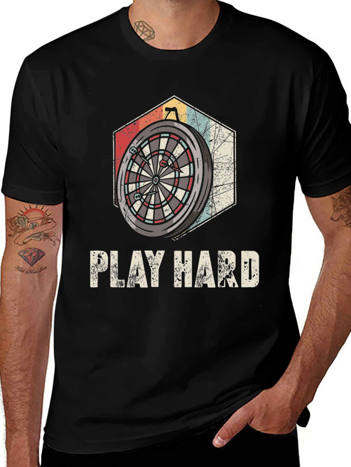 Variant 25 of Play Hard Dartboard Graphic Tee