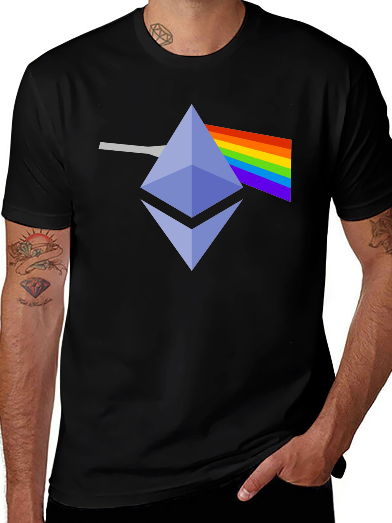 Ethereum Prism T-Shirt - Crypto Rainbow Design