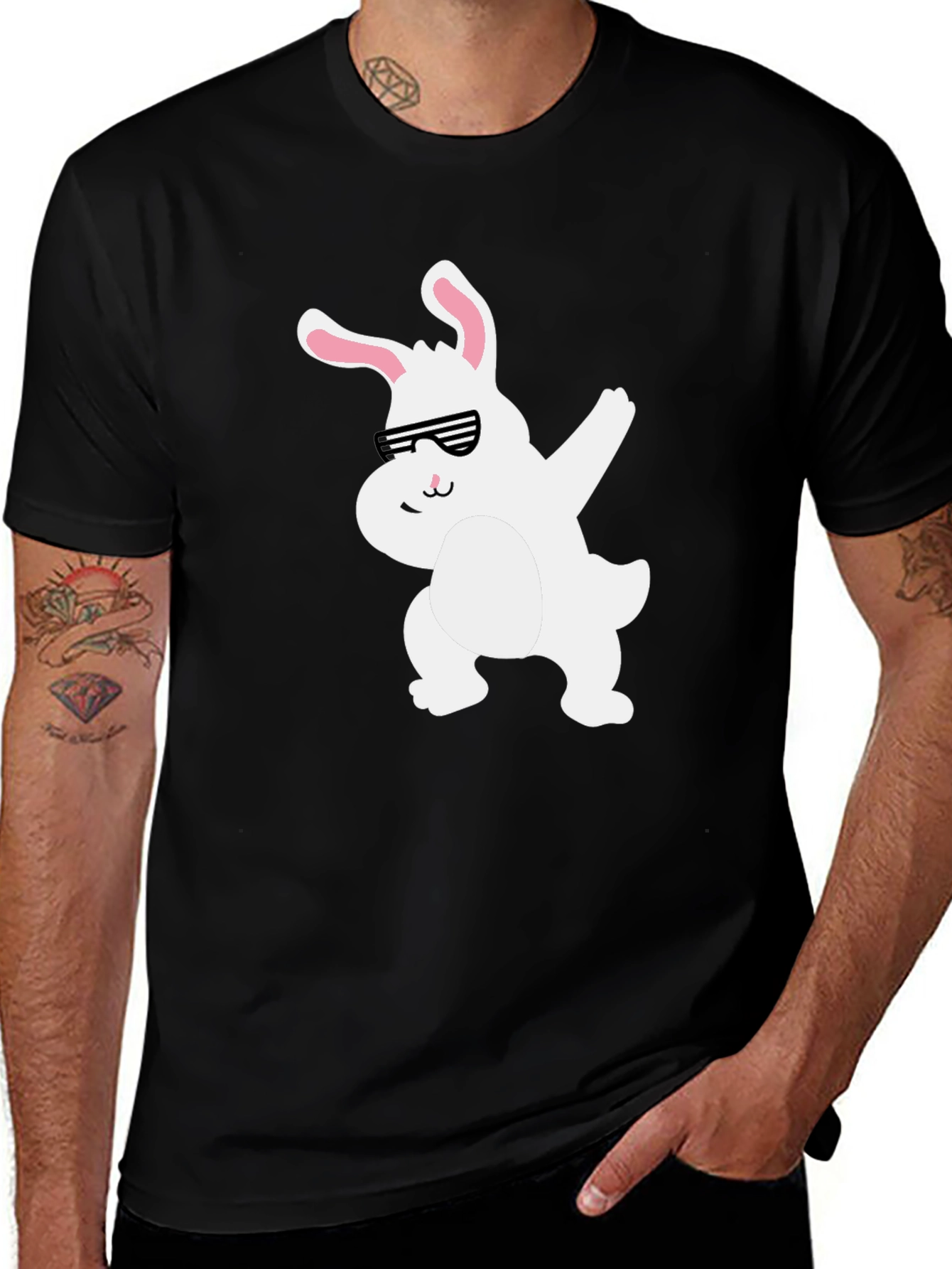 Dabbing Easter Bunny T-Shirt - Cool Rabbit in Shades
