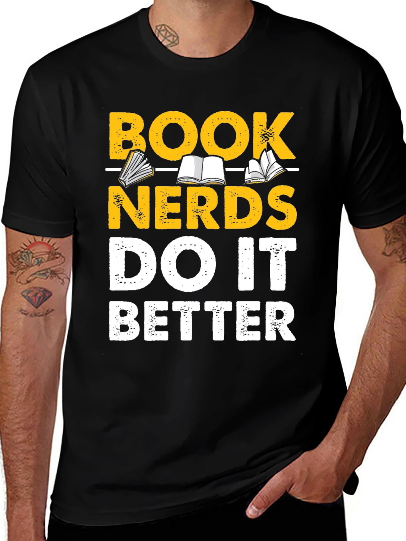 Variant 4 of Book Nerds Do It Better Black T-Shirt