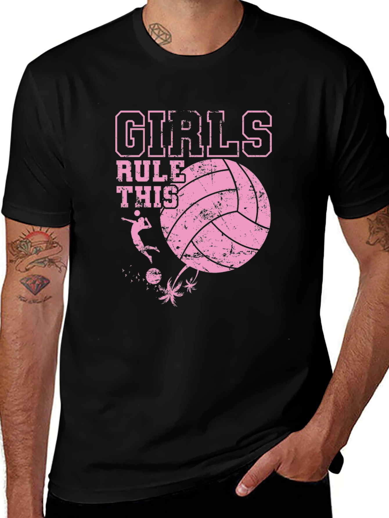 Girls Rule This Volleyball Graphic T-Shirt