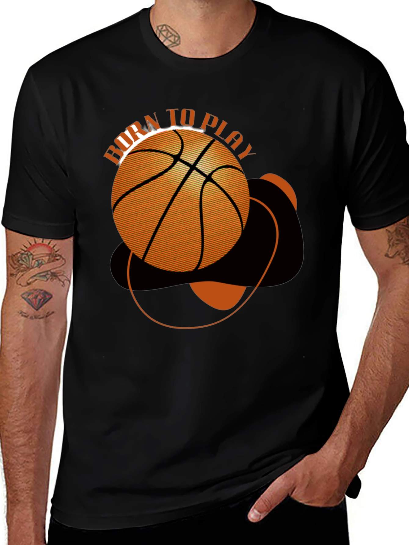 Variant 12 of Born to Play Basketball Graphic Tee - Stylish & Unique