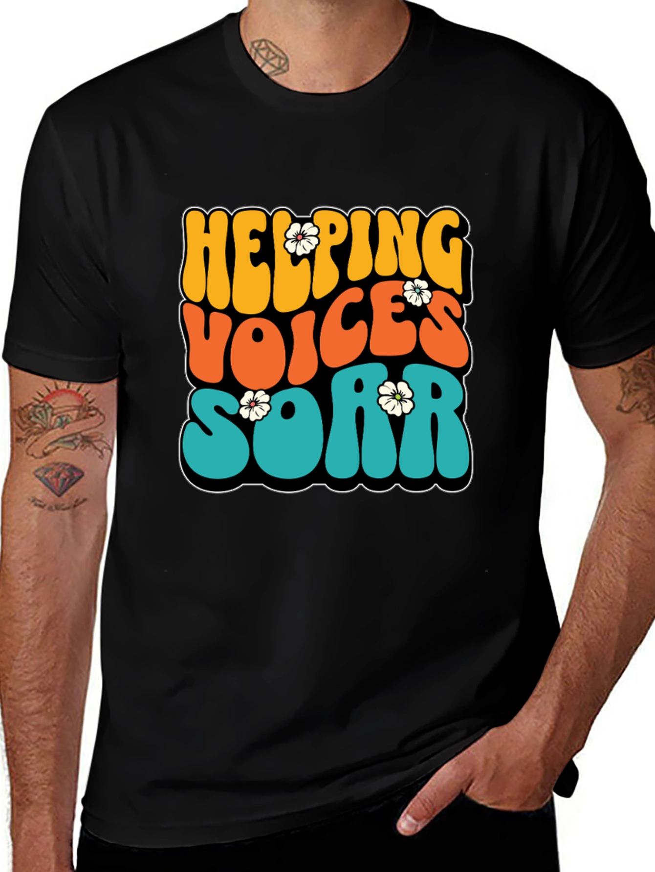 Variant 20 of Helping Voices Soar Graphic Tee - Retro Style
