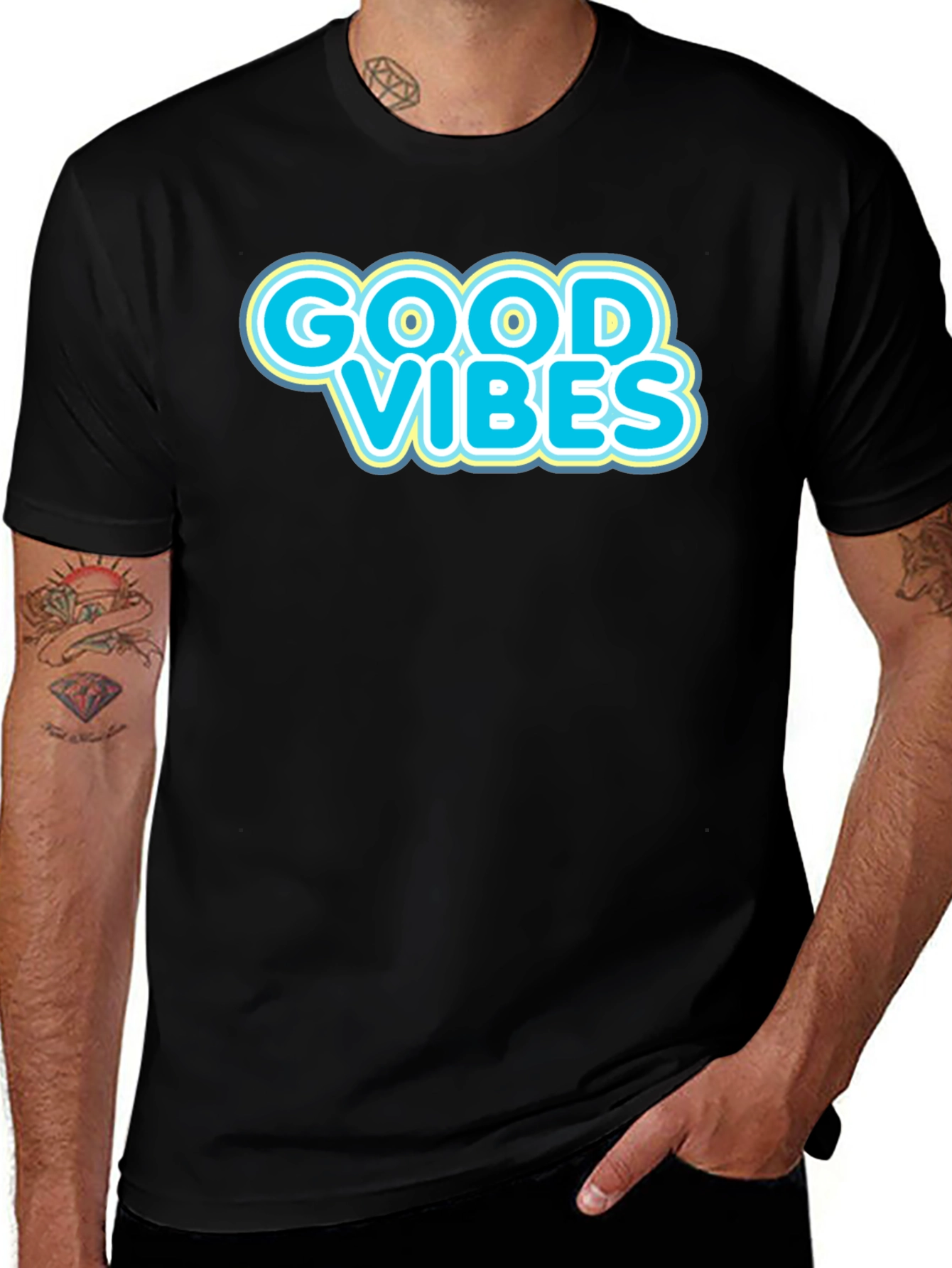 Variant 25 of Good Vibes Graphic Tee - Black