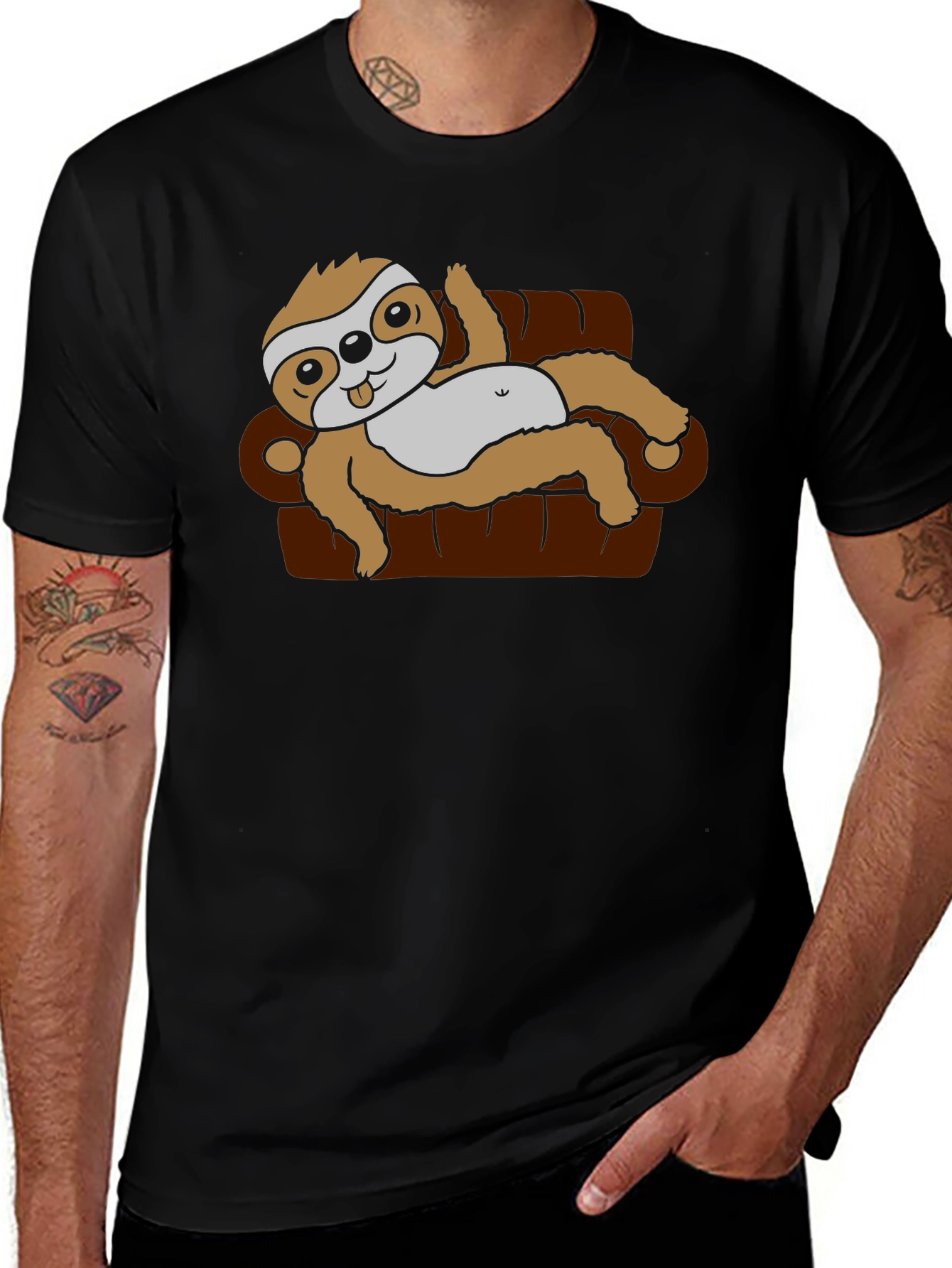 Variant 6 of Relaxed Sloth on Couch Graphic T-Shirt