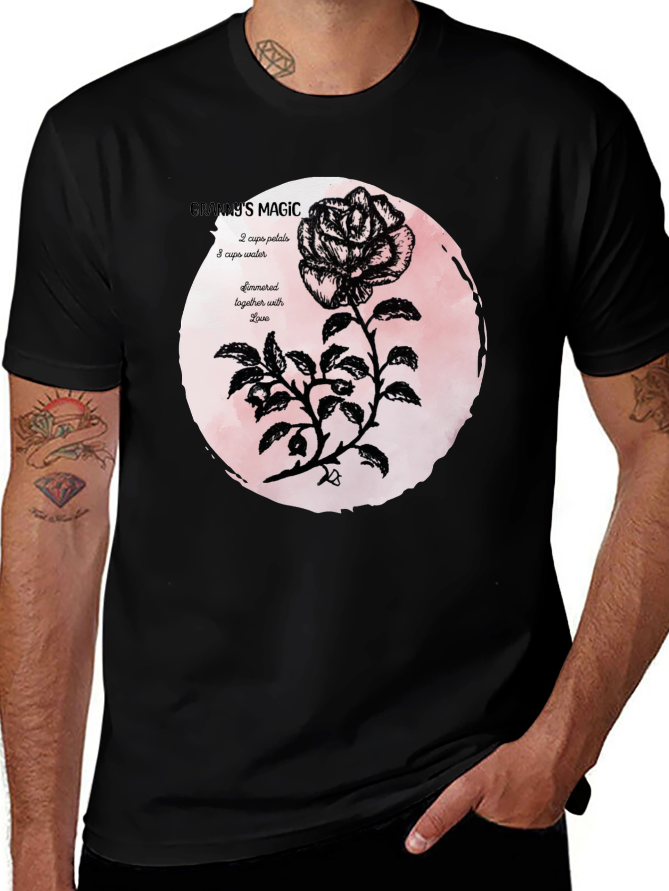 Variant 25 of Granny's Magic Rose Graphic T-Shirt - Stylish & Unique
