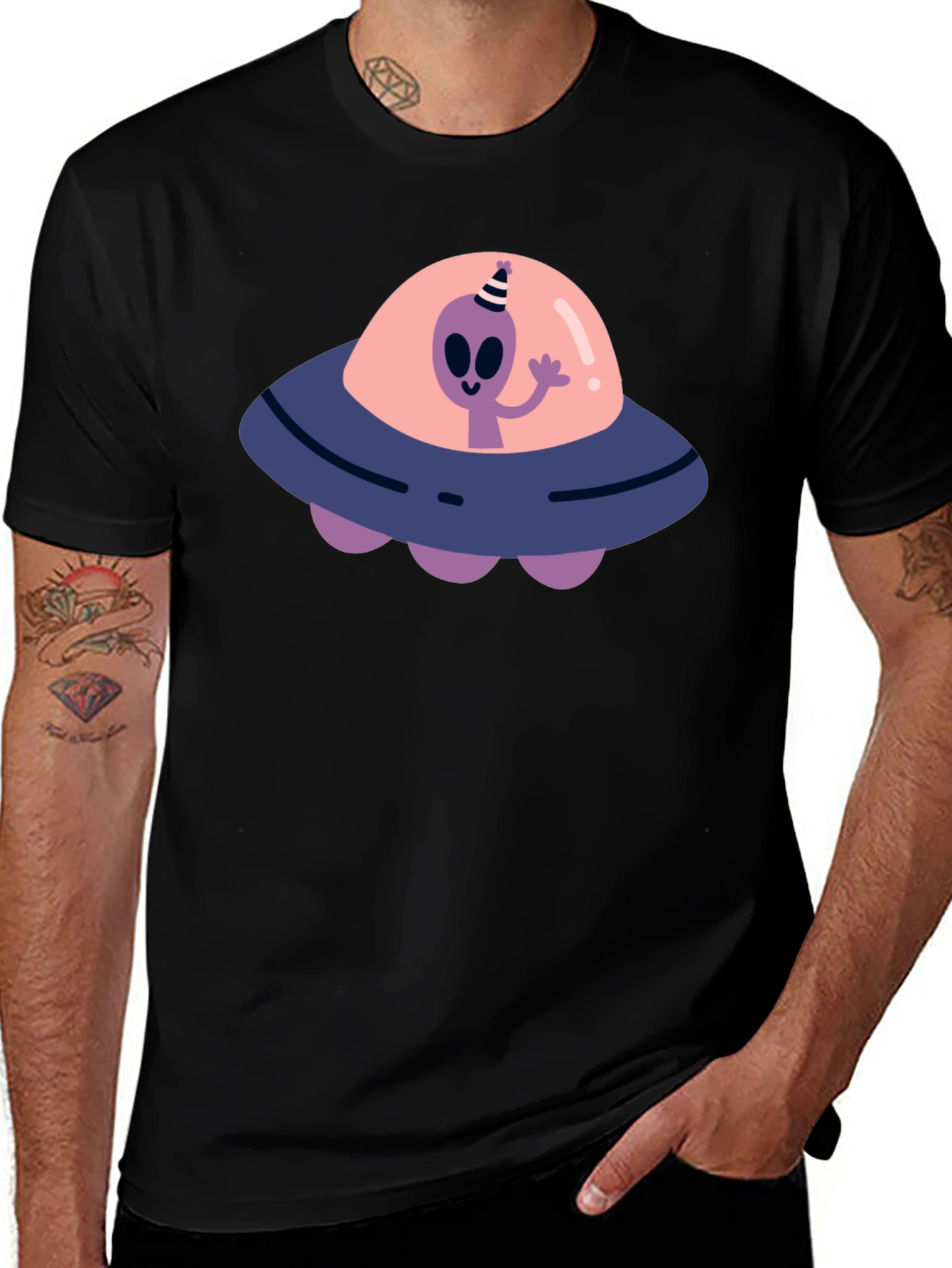 Variant 20 of Alien Spaceship Graphic T-Shirt - Fun & Unique Design