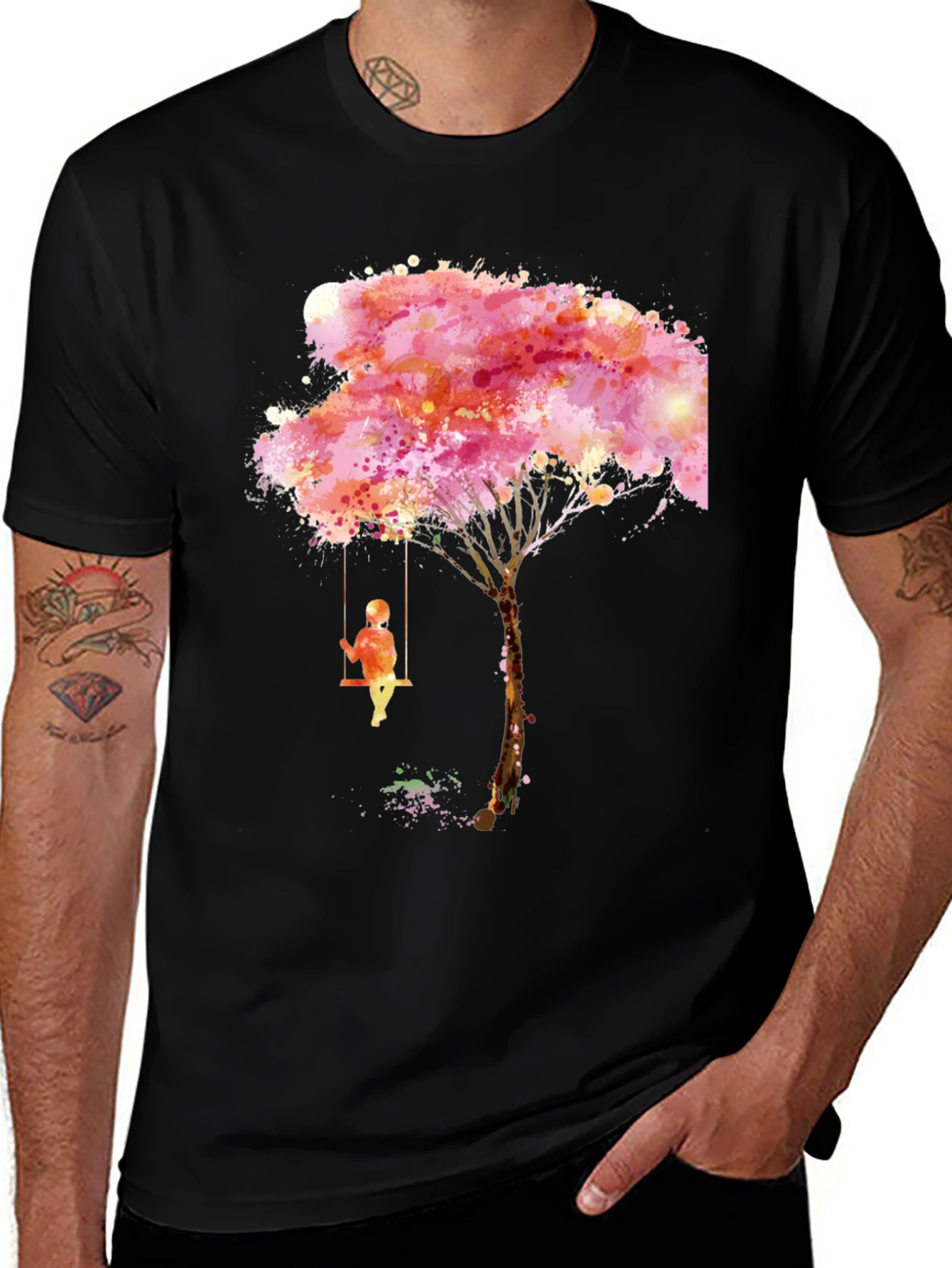 Variant 14 of Artistic Tree Swing Graphic Tee - Relaxed Fit