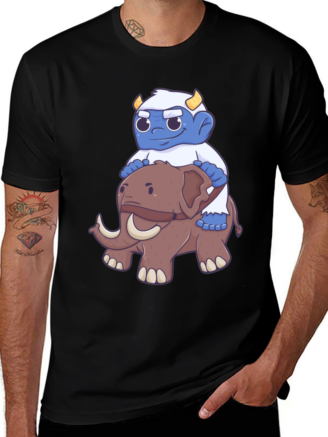 Variant 16 of Cartoon Monster Riding Mammoth Graphic T-Shirt