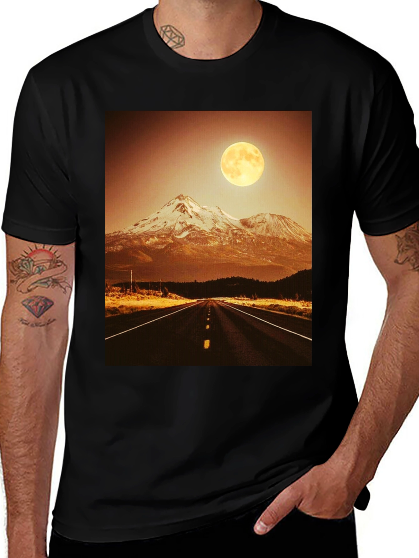 Variant 7 of Mountain Road Moon Graphic Tee