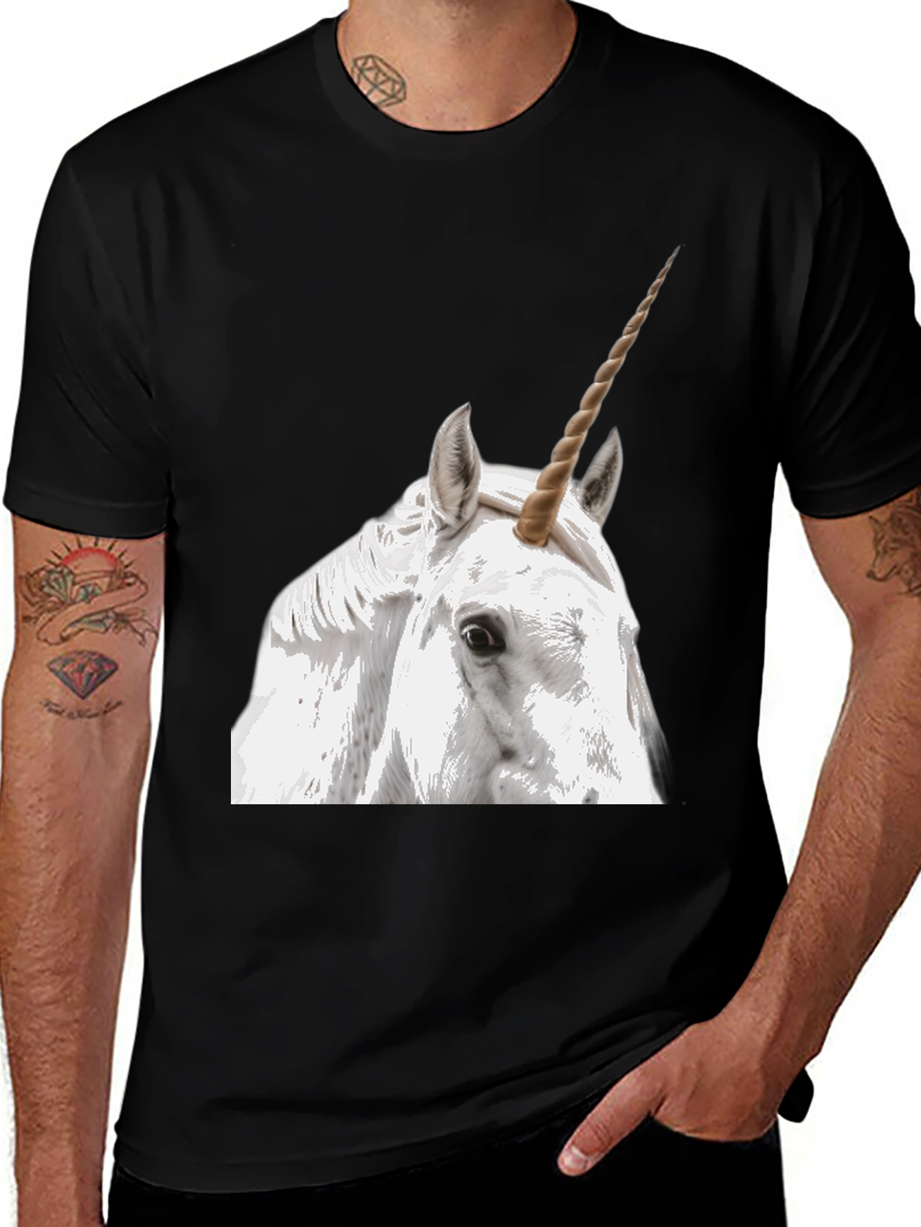 Variant 10 of Unicorn Graphic Black T-Shirt