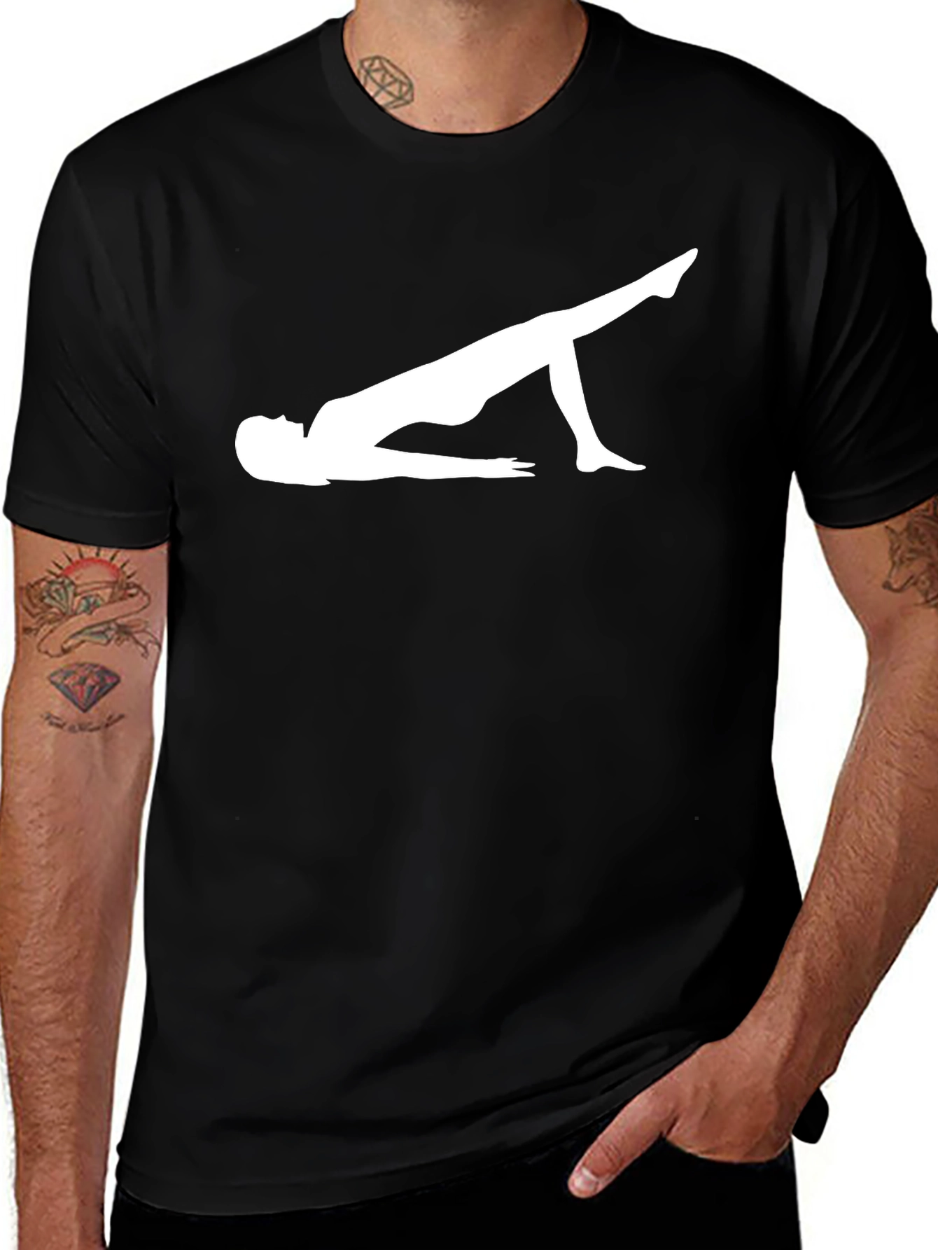 Variant 24 of Pilates Pose Black T-Shirt - Unisex