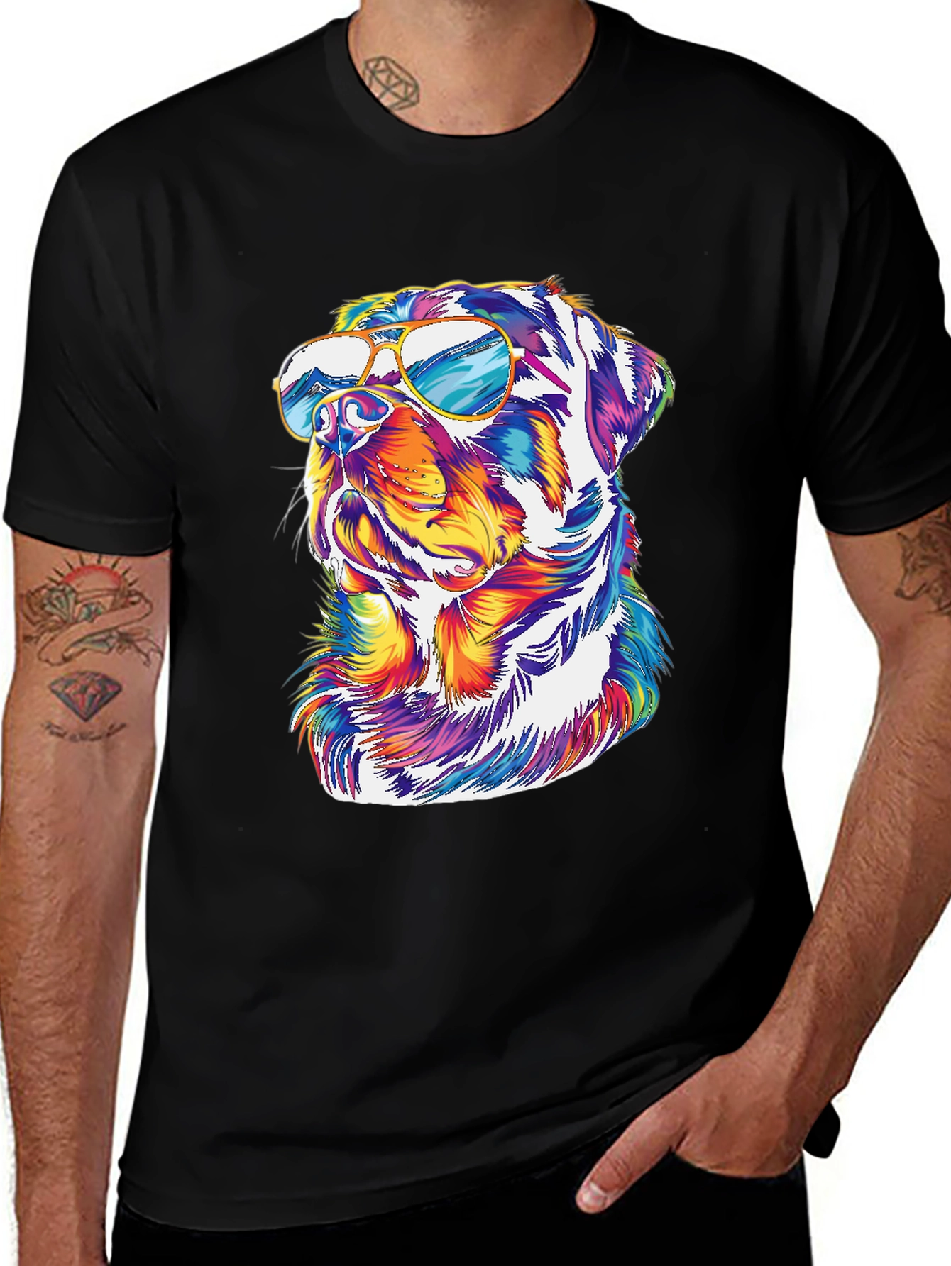 Cool Rottweiler T-Shirt - Dog with Sunglasses