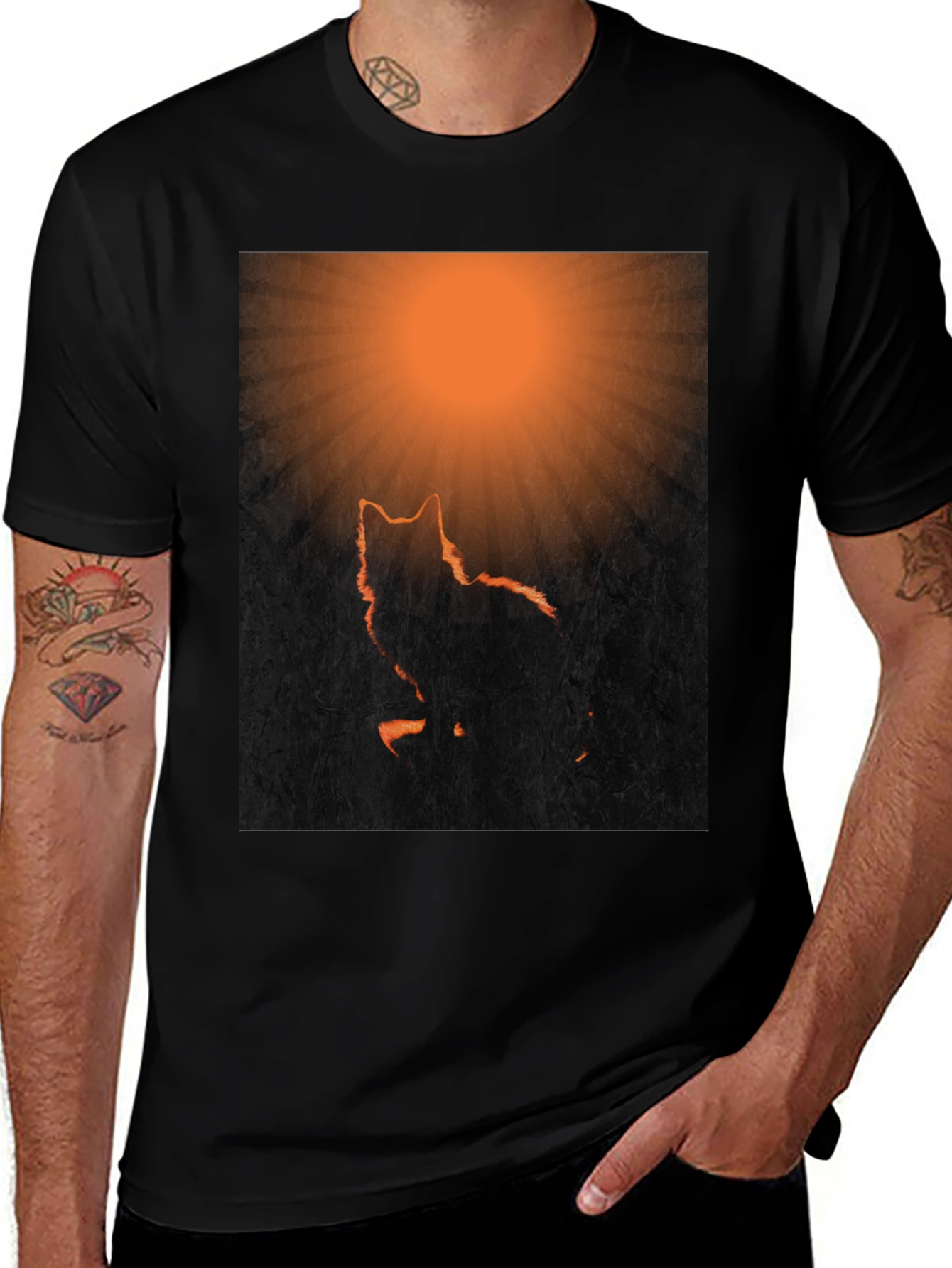 Variant 13 of Sunset Wolf Graphic Tee