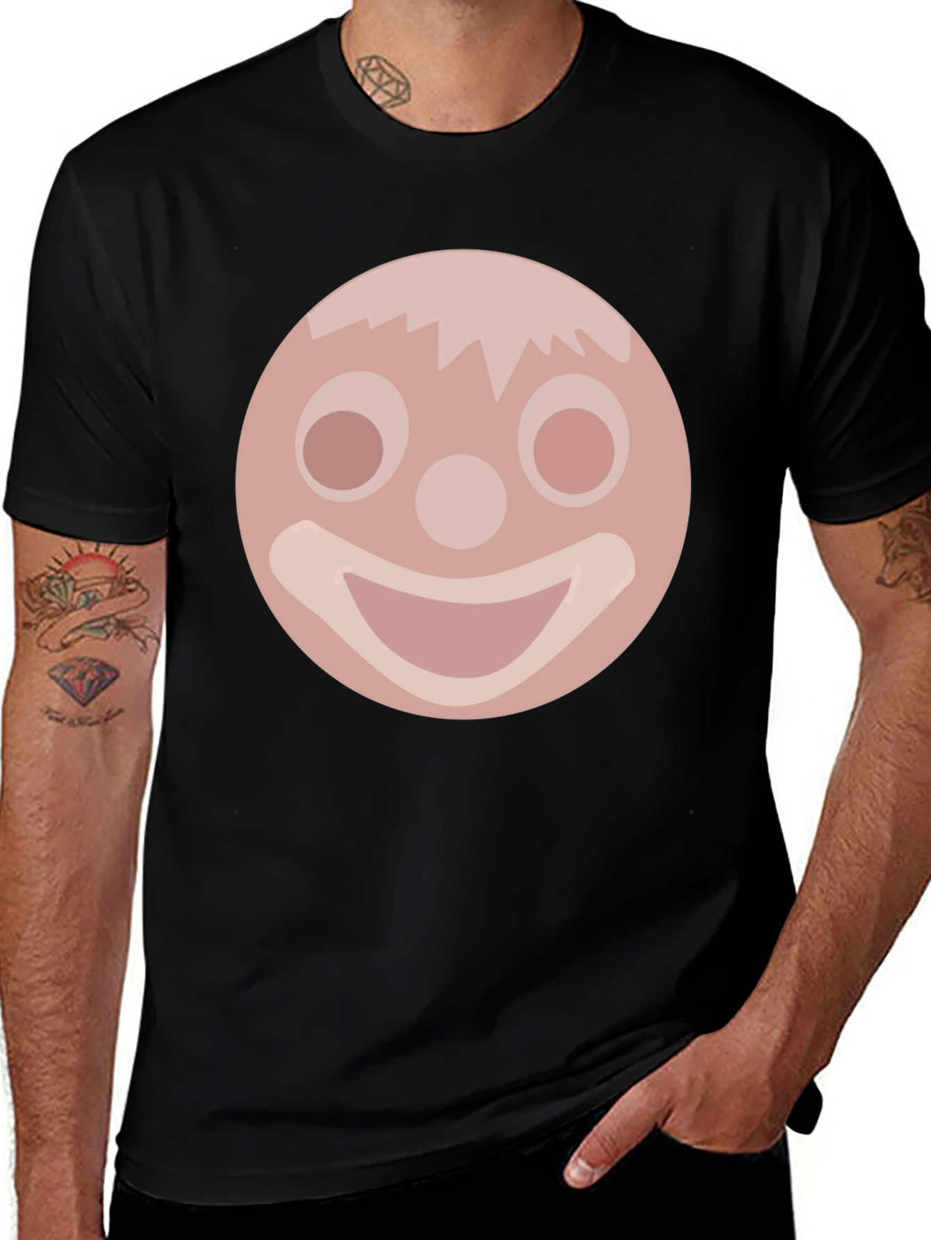 Variant 16 of Clown Face Graphic Tee - Black Cotton T-Shirt