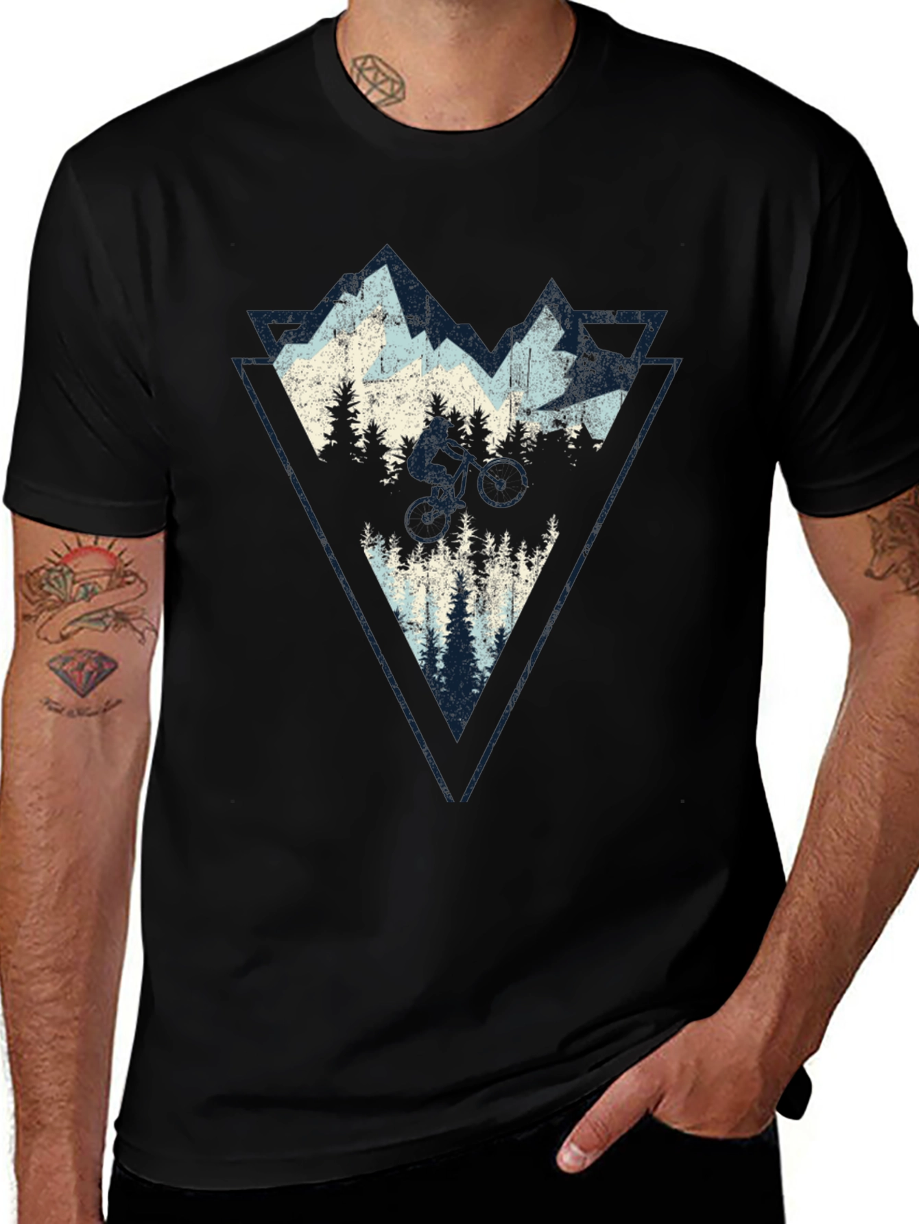 Variant 25 of Mountain Biker Triangle Graphic T-Shirt
