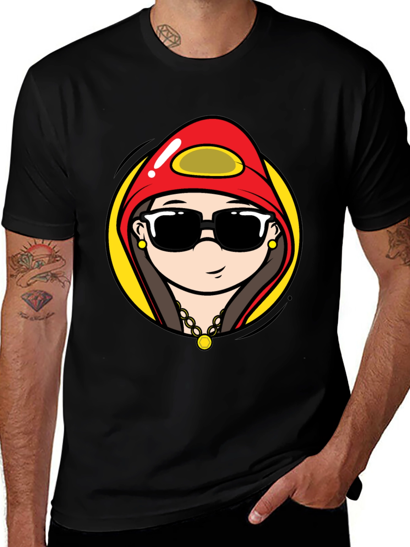 Variant 15 of Cartoon Character Black T-Shirt